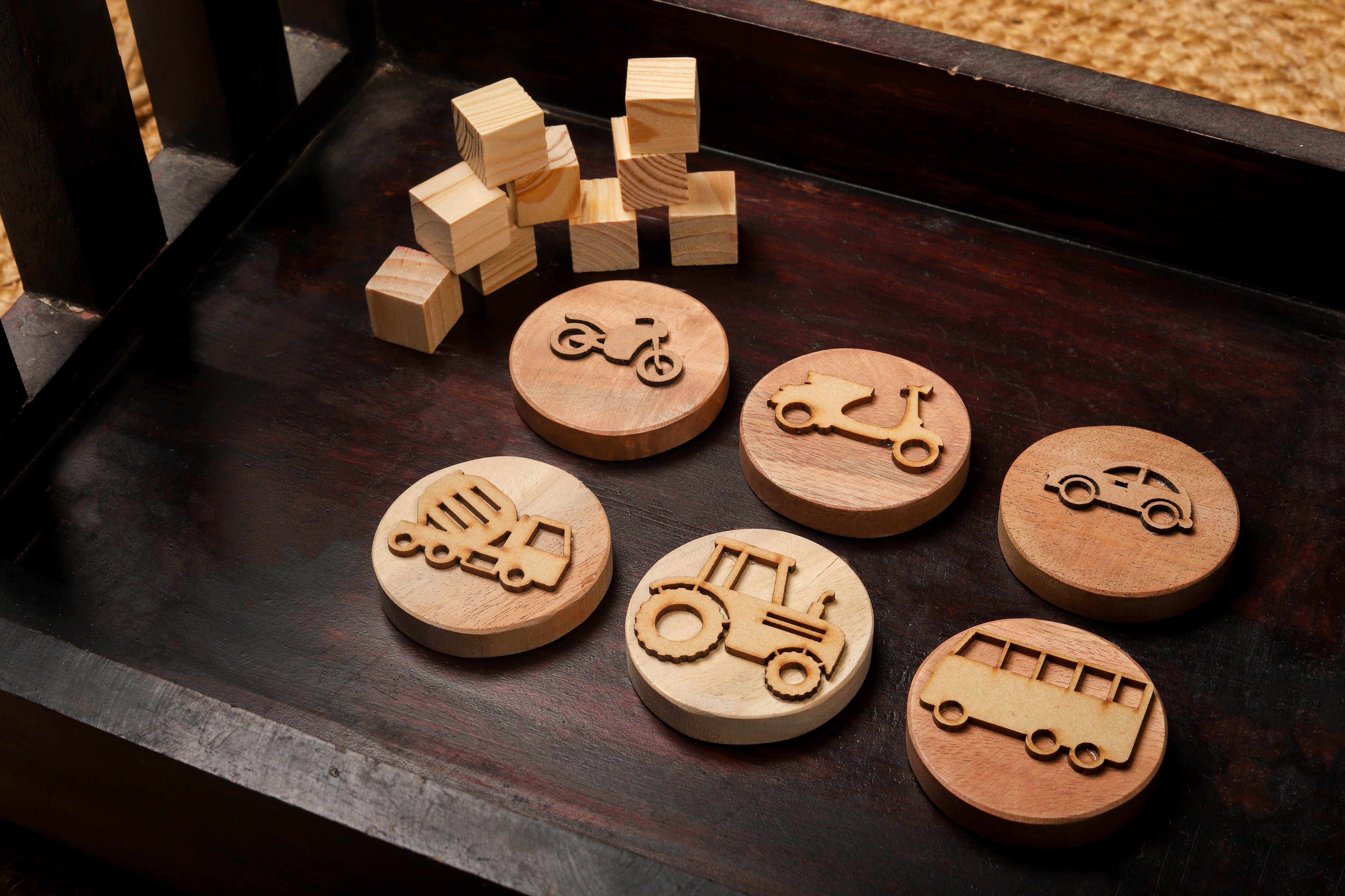 Play Dough Wooden Stamps | My Vehicles - Bombay Toy Company
