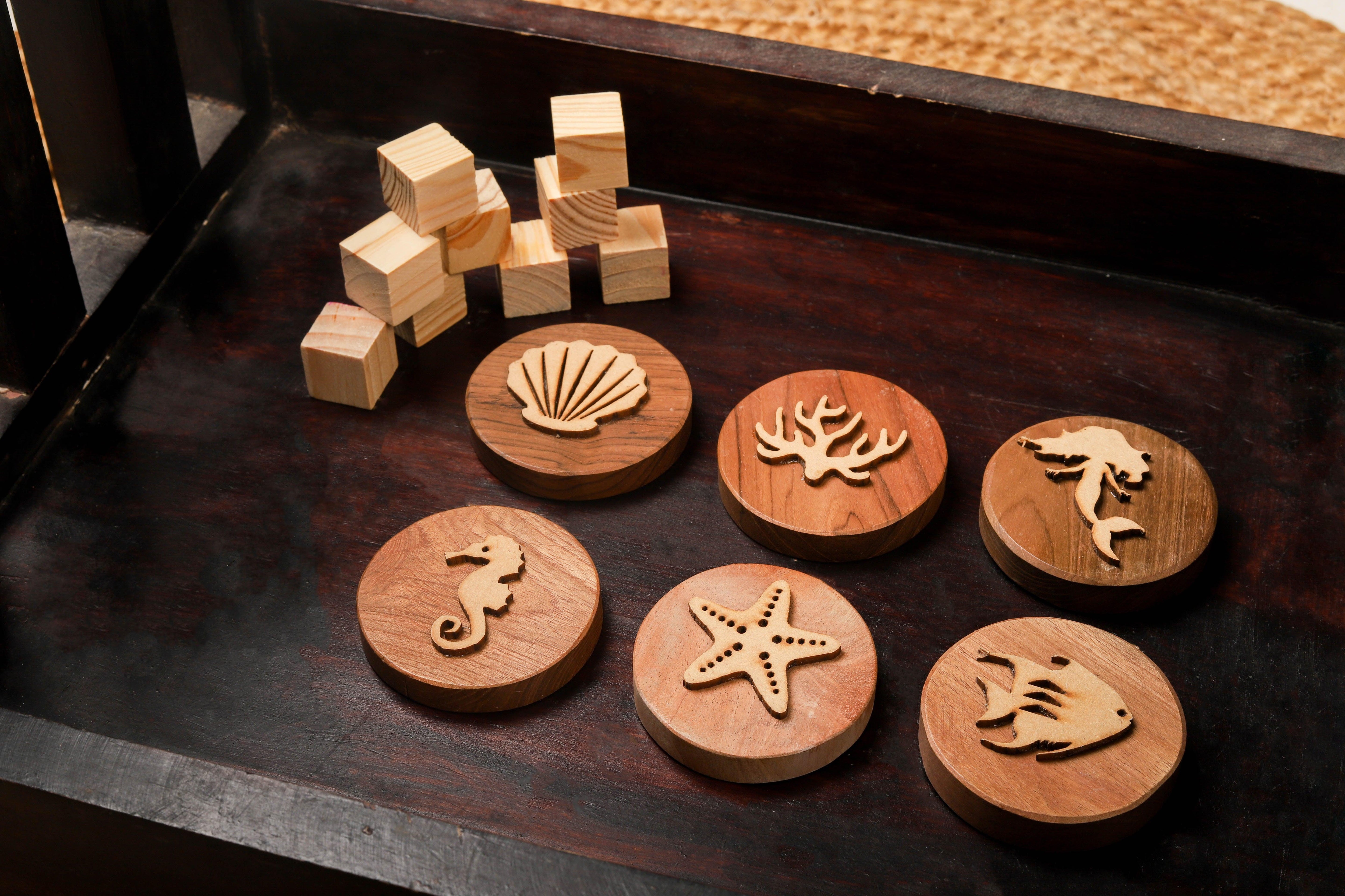 Play Dough Wooden Stamps | Ocean Love - Bombay Toy Company