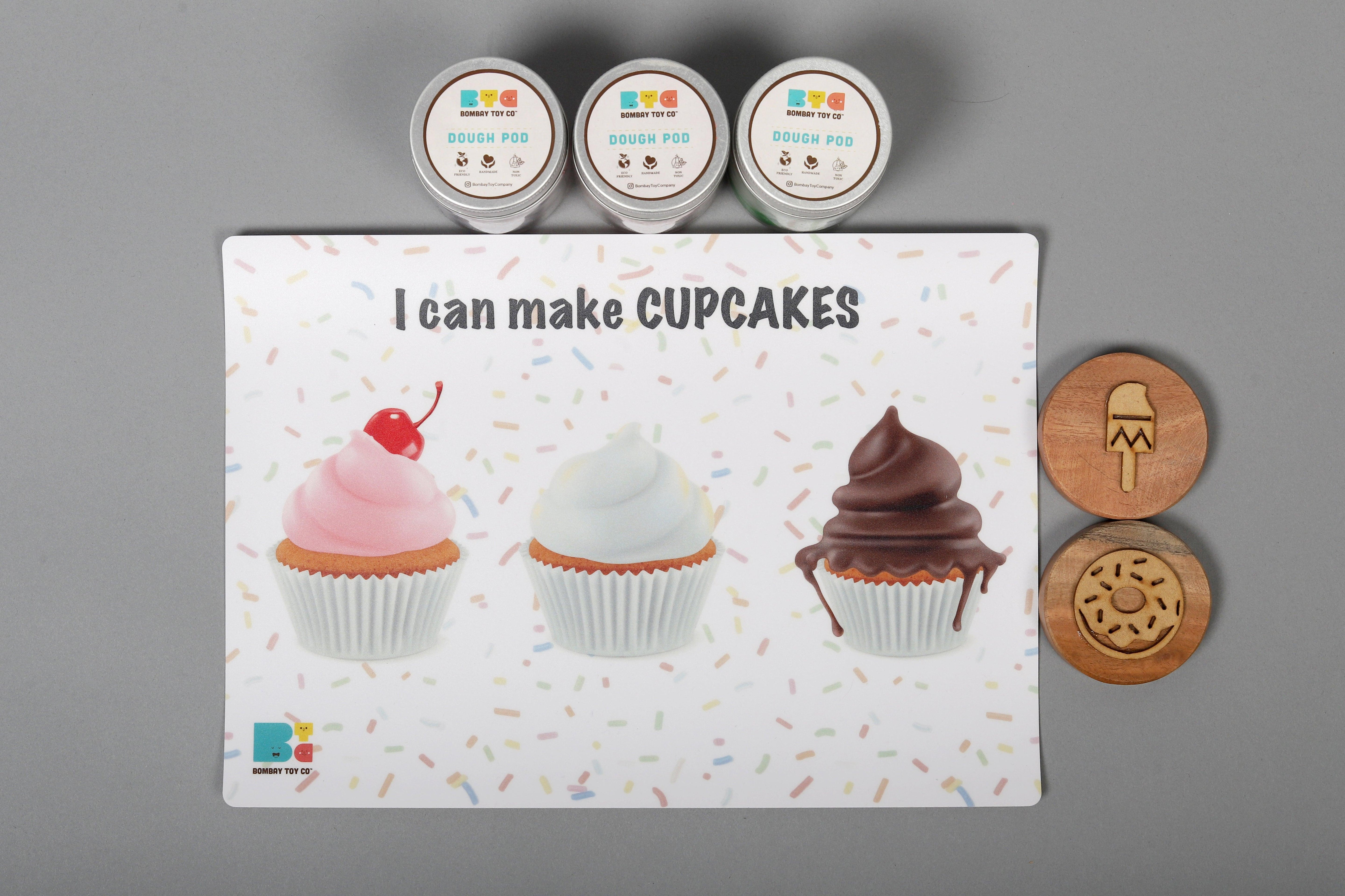 Play Dough Kit | I can make Cup Cakes | Reusable - Bombay Toy Company