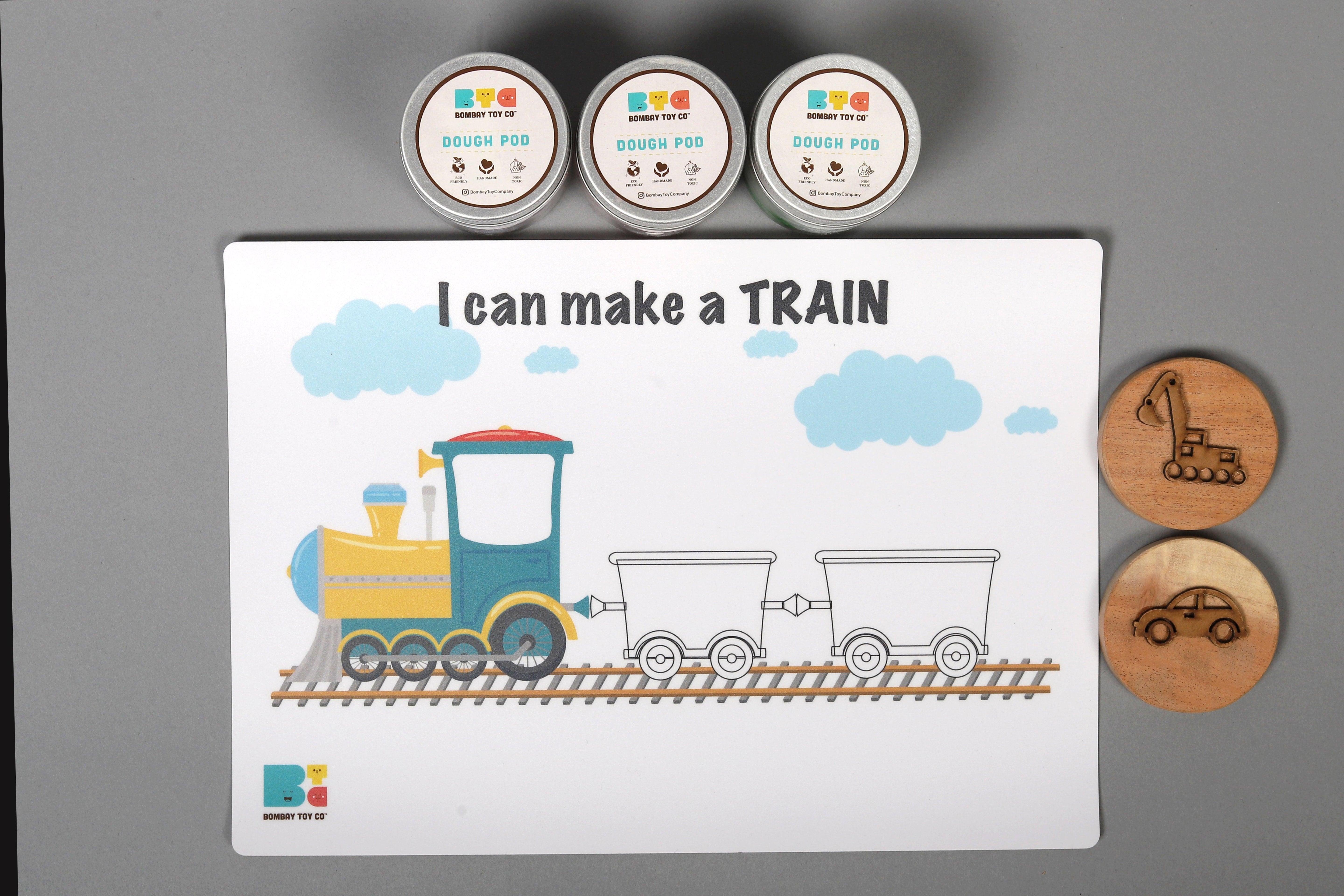 Play Dough Kit | I can make a Train | Reusable - Bombay Toy Company