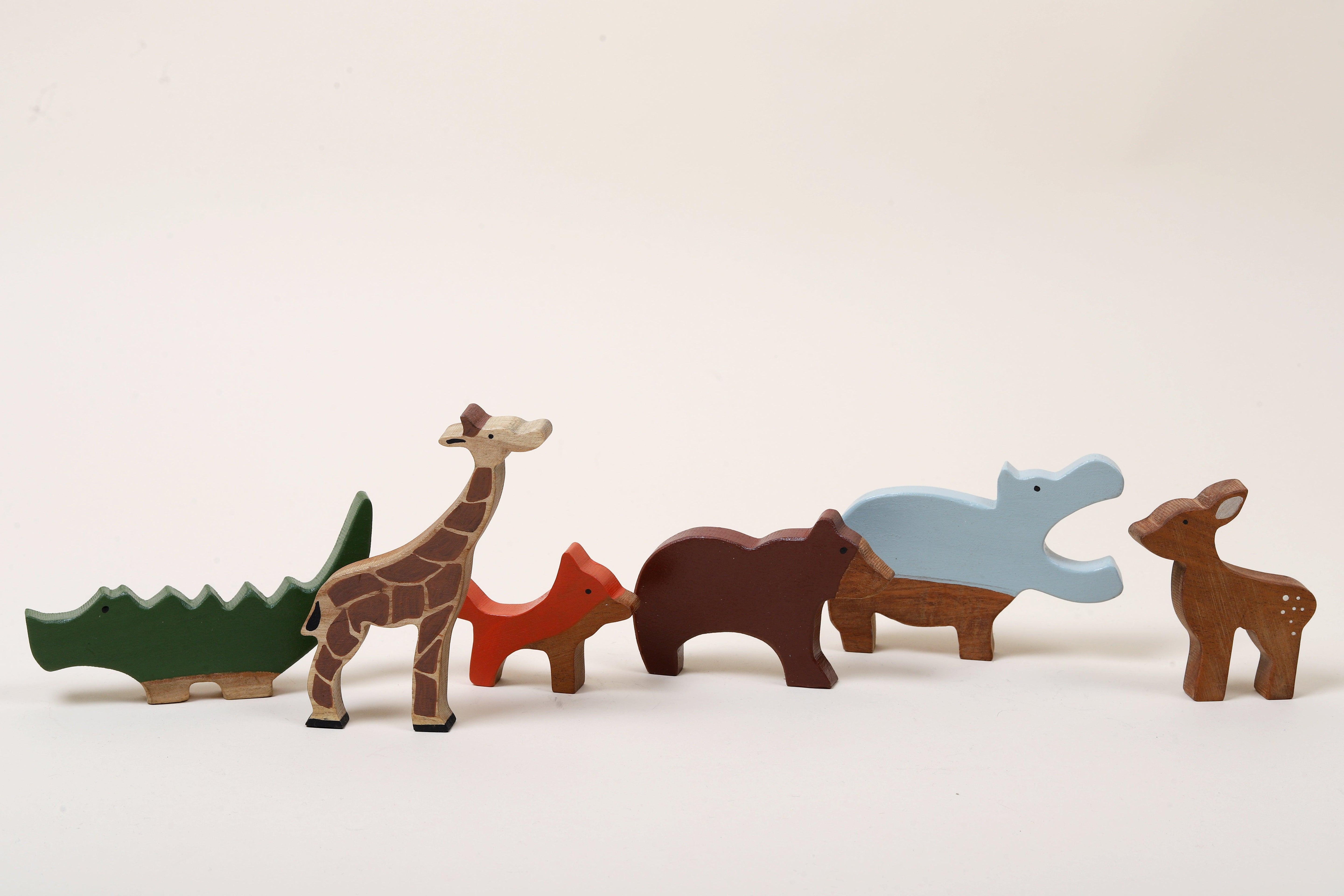 Wooden Wild Animals Toys - Bombay Toy Company