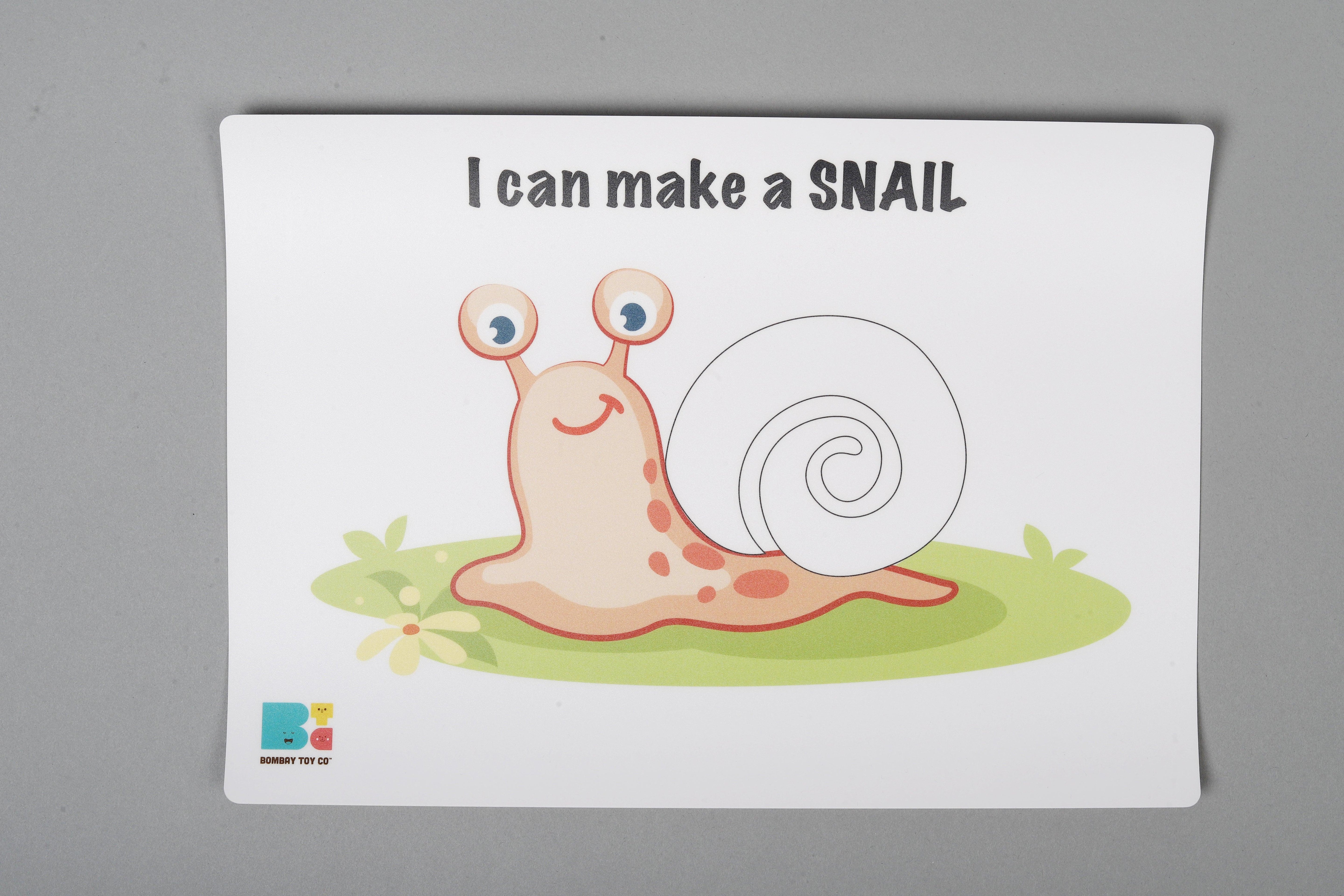 Play Dough Mat | I can make a Snail | Reusable - Bombay Toy Company