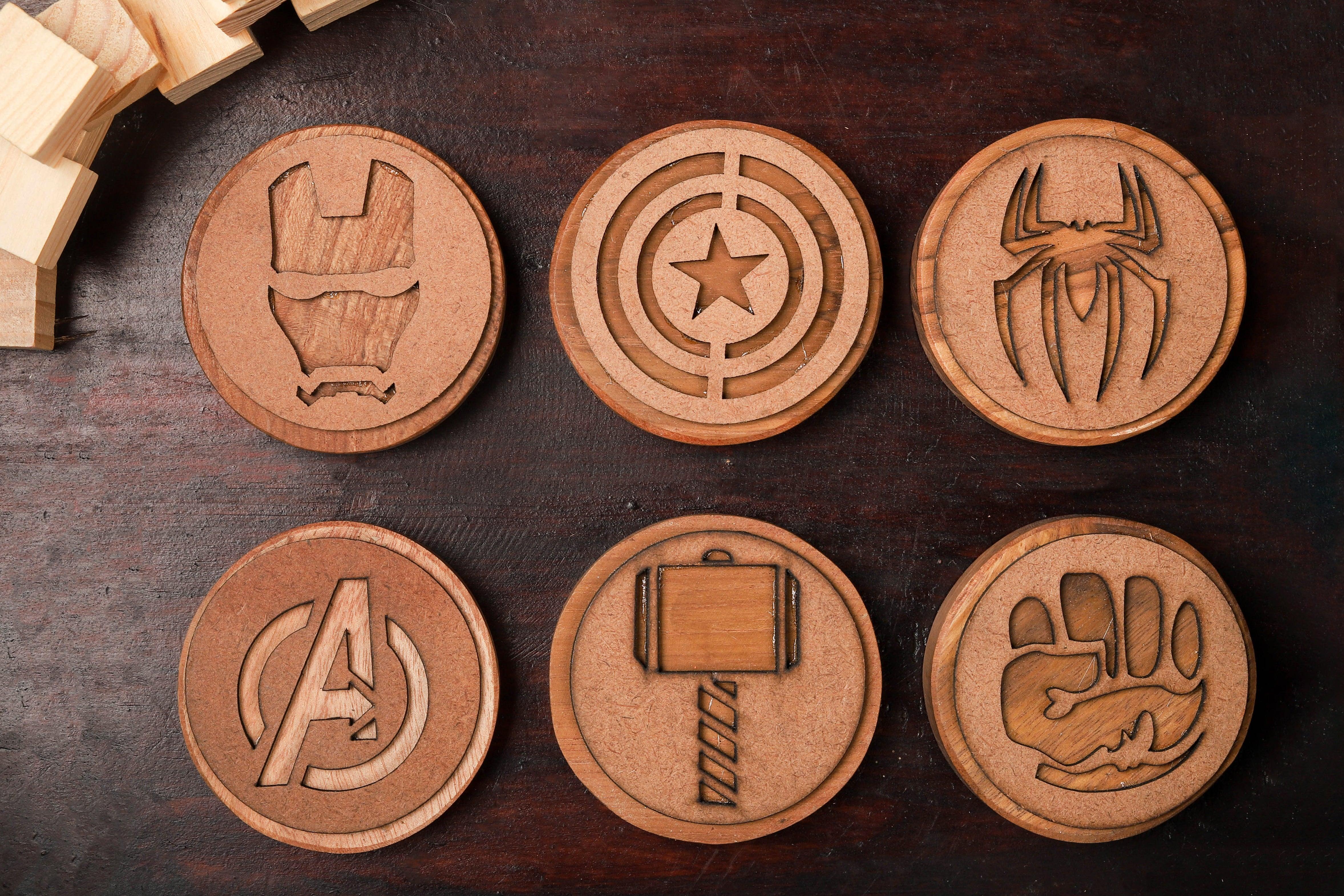 Play Dough Wooden Stamps | Superheroes - Bombay Toy Company