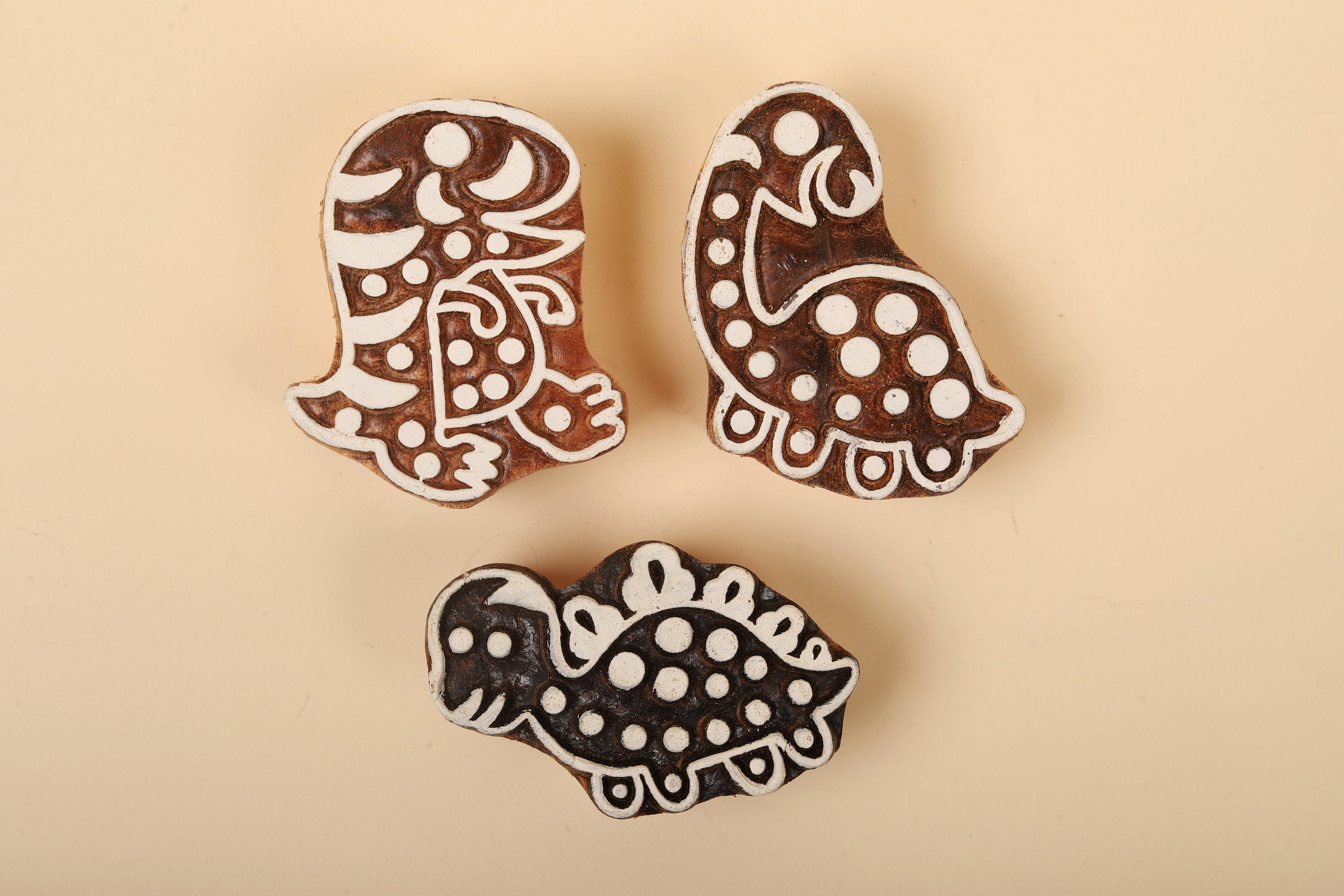Dino | Handmade wooden block stamps - Bombay Toy Company