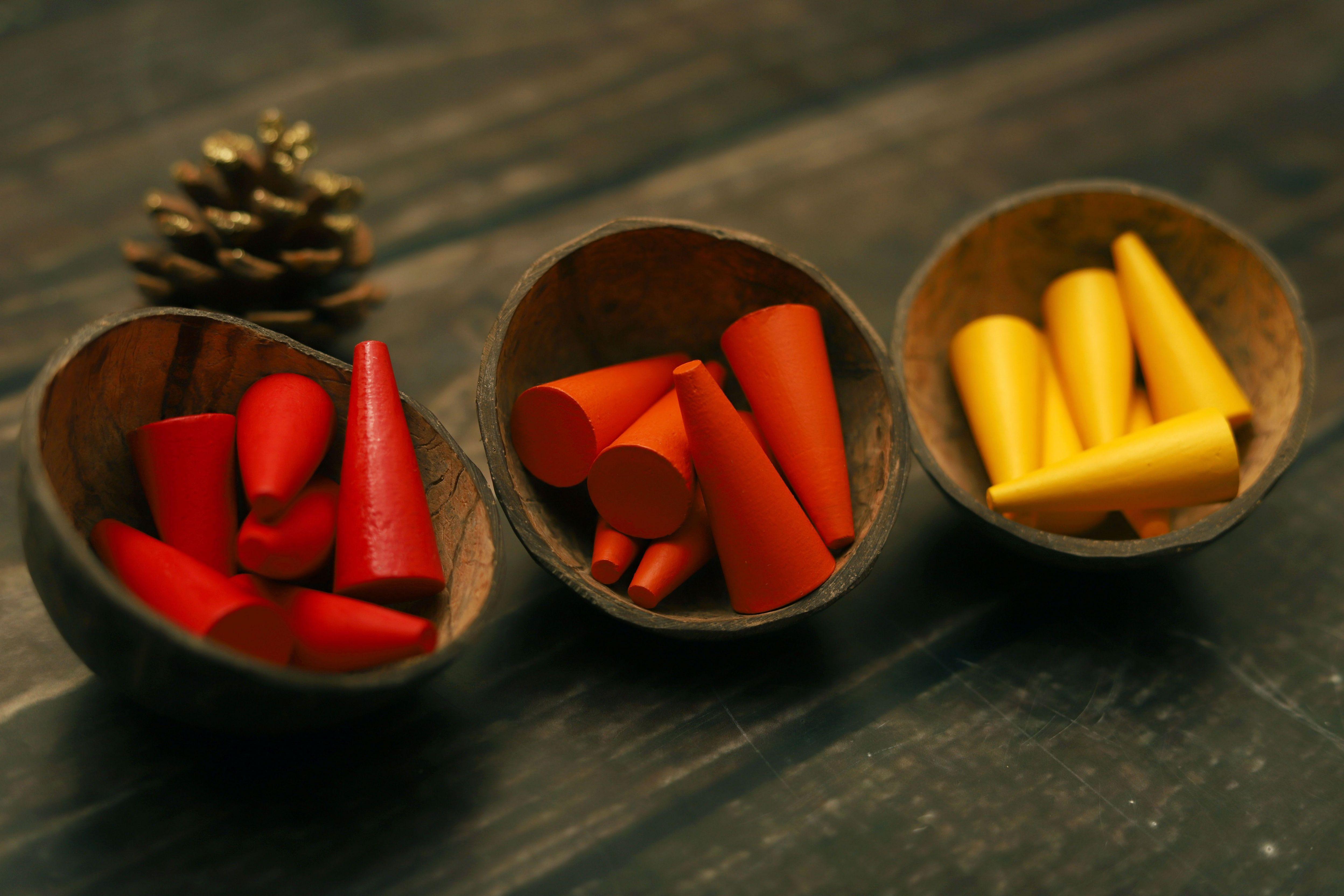 Wooden Loose Parts | Cones | Midnight Forest, Raging Sun and Balmy Afternoon - Bombay Toy Company