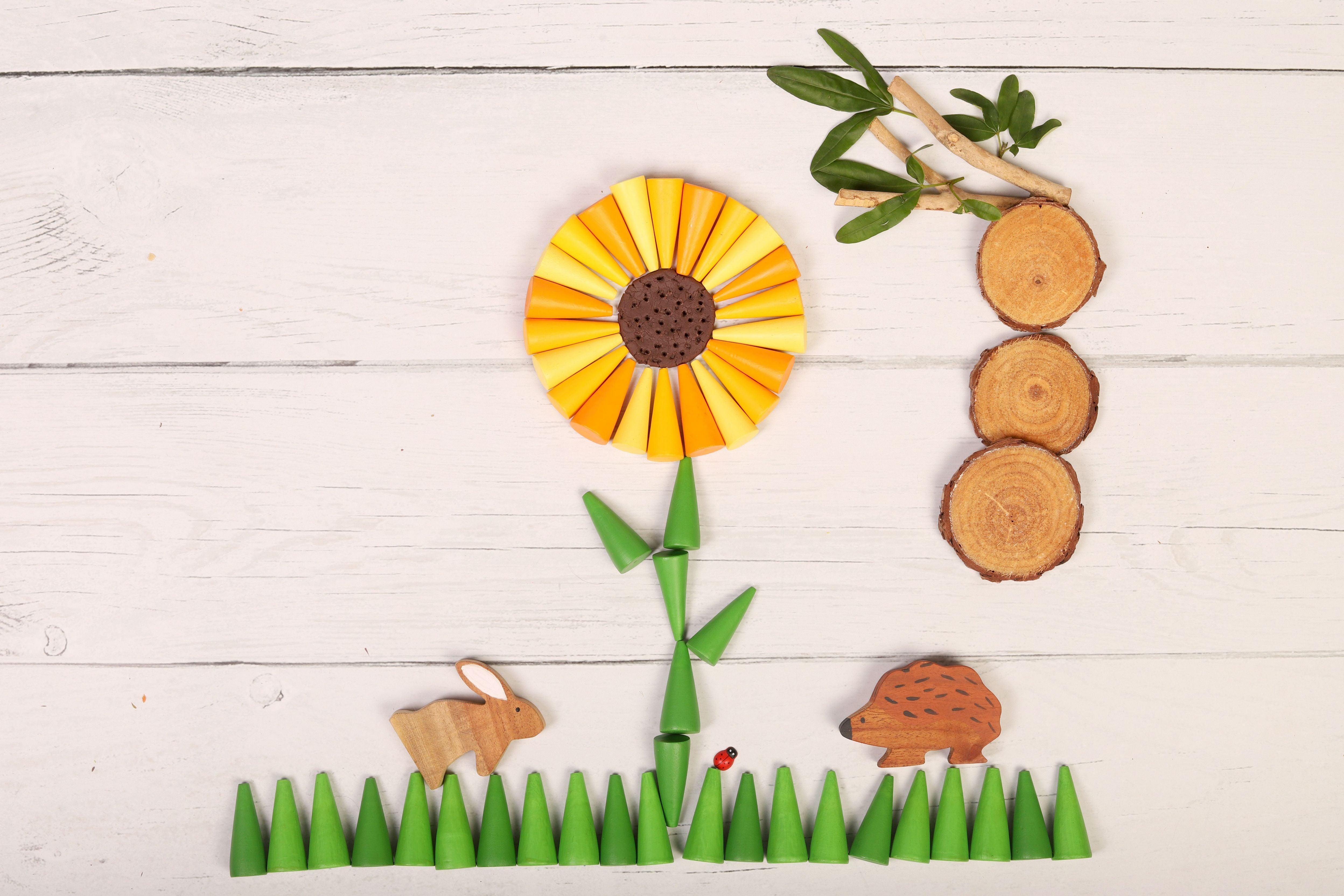 Wooden Loose Parts | Cones | Midnight Forest, Raging Sun and Balmy Afternoon - Bombay Toy Company