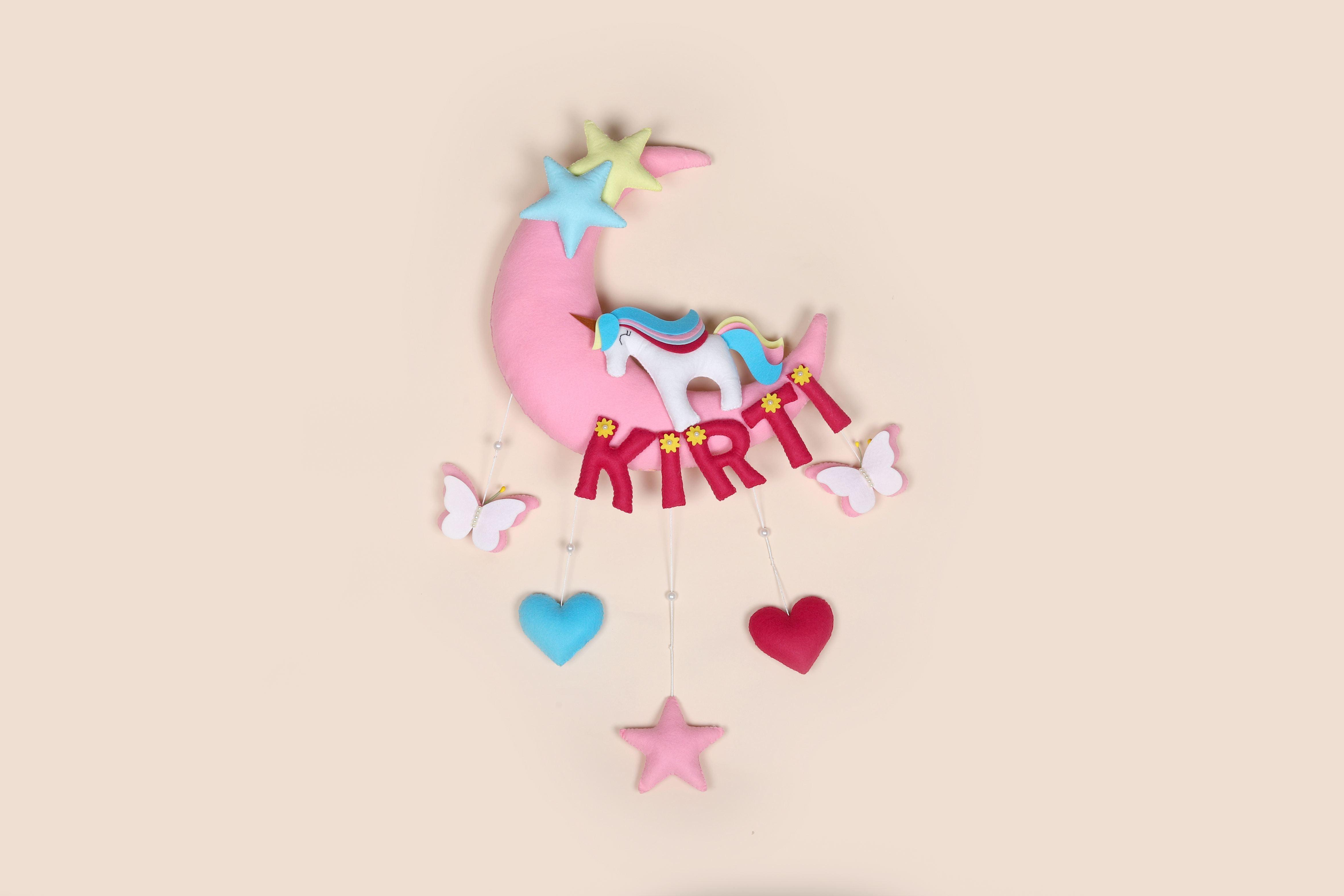 Personalized Felt Decor | Unicorn on the Moon - Bombay Toy Company