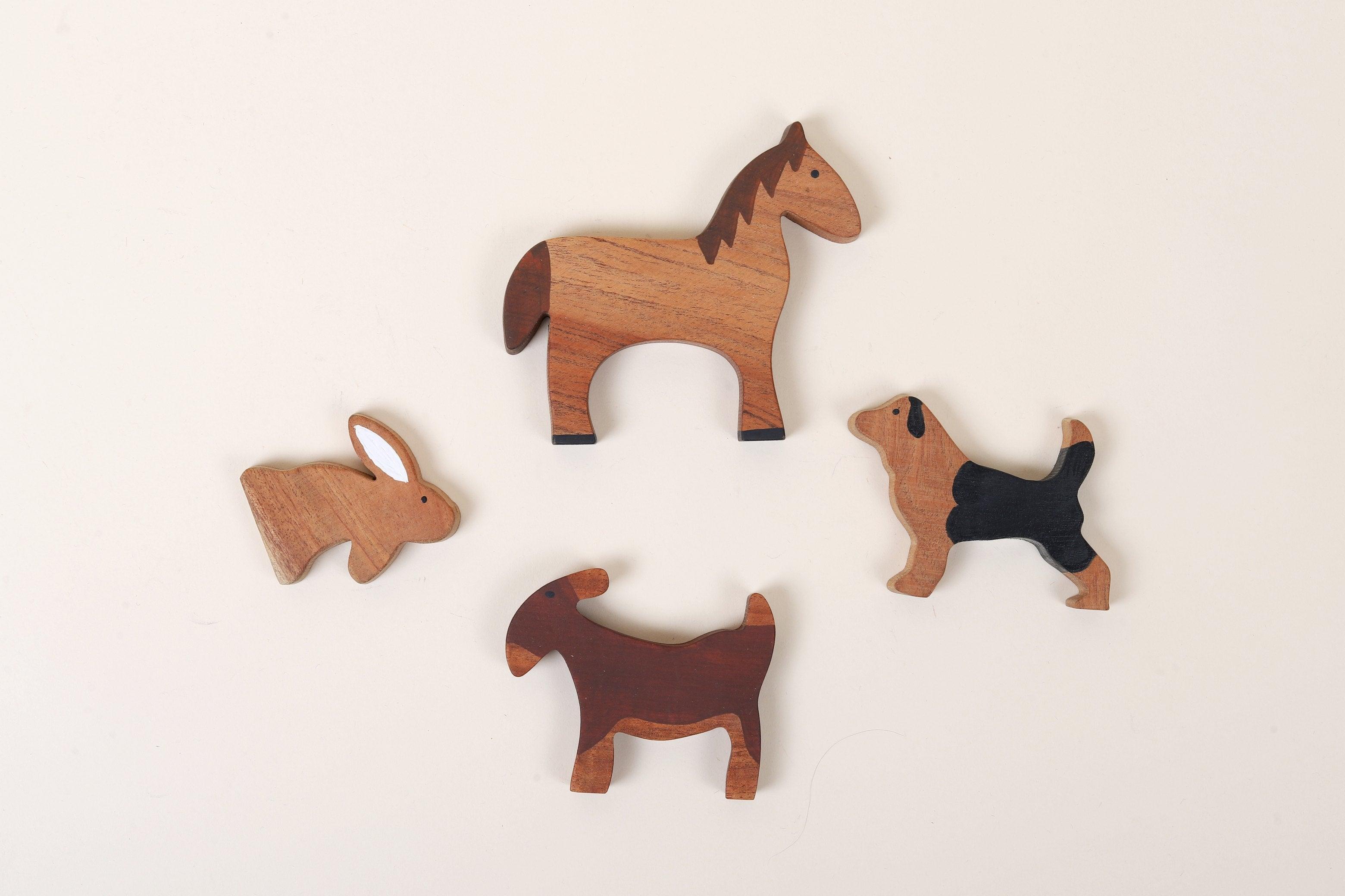 Wooden Farm Animals Toys - Bombay Toy Company