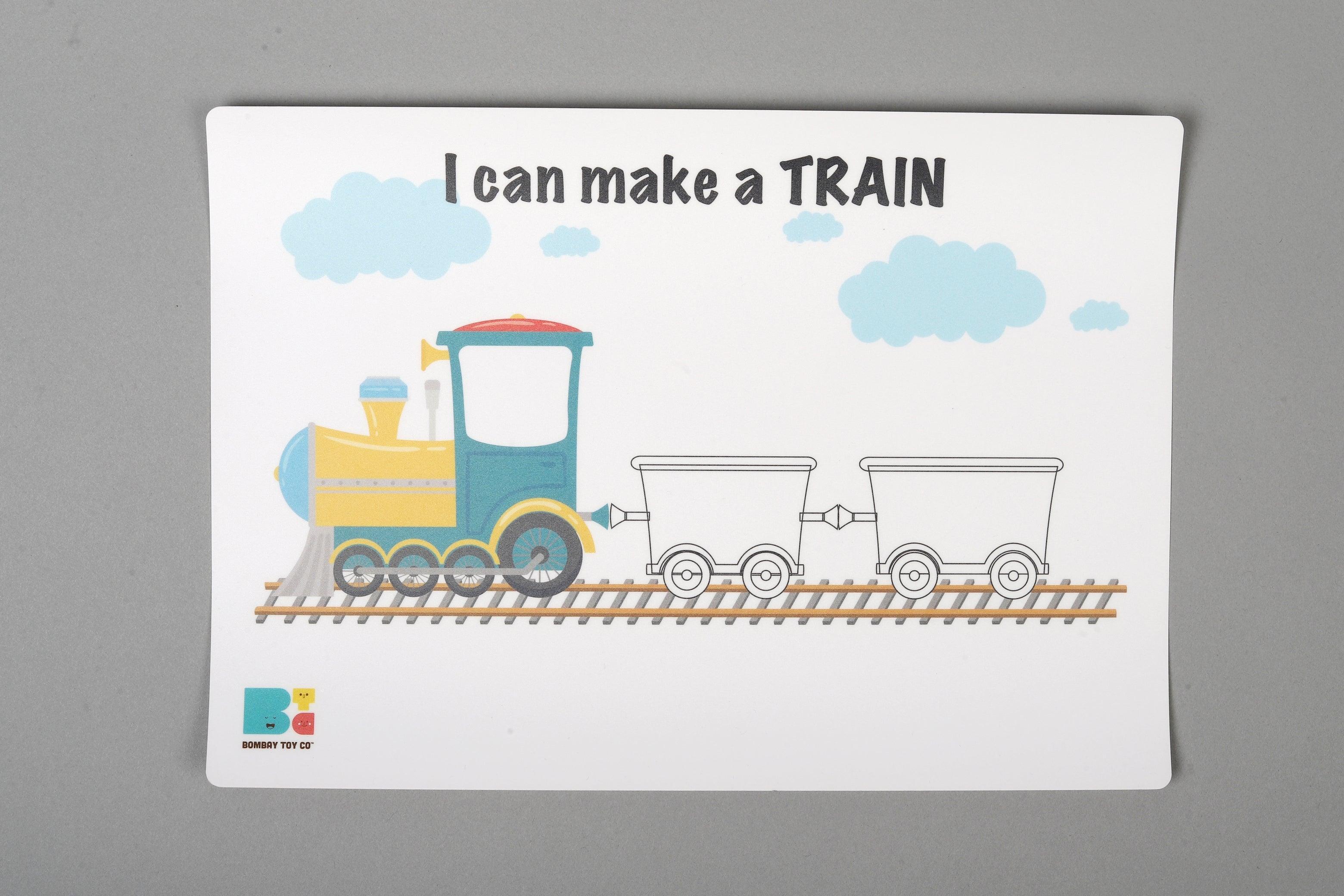 Play Dough Mat | I can make a Train | Reusable - Bombay Toy Company