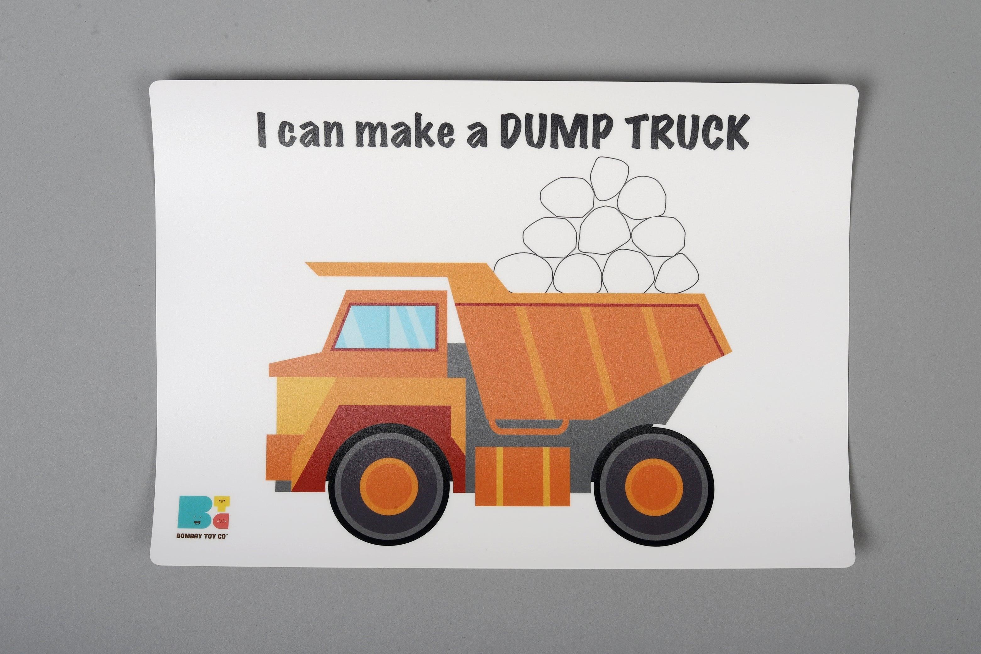 Play Dough Mat | I can make a Dump Truck | Reusable - Bombay Toy Company