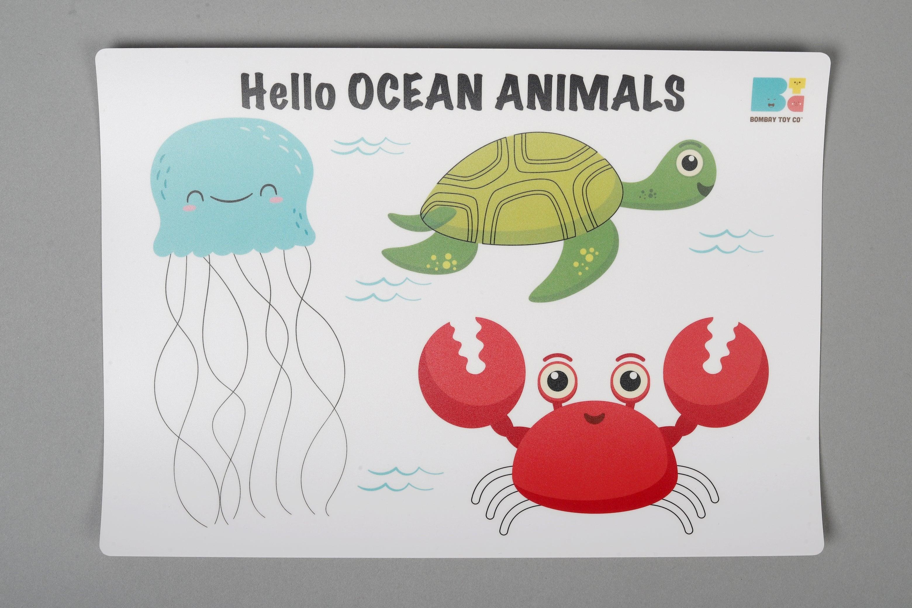Play Dough Mat | Hello Ocean Animals | Reusable - Bombay Toy Company