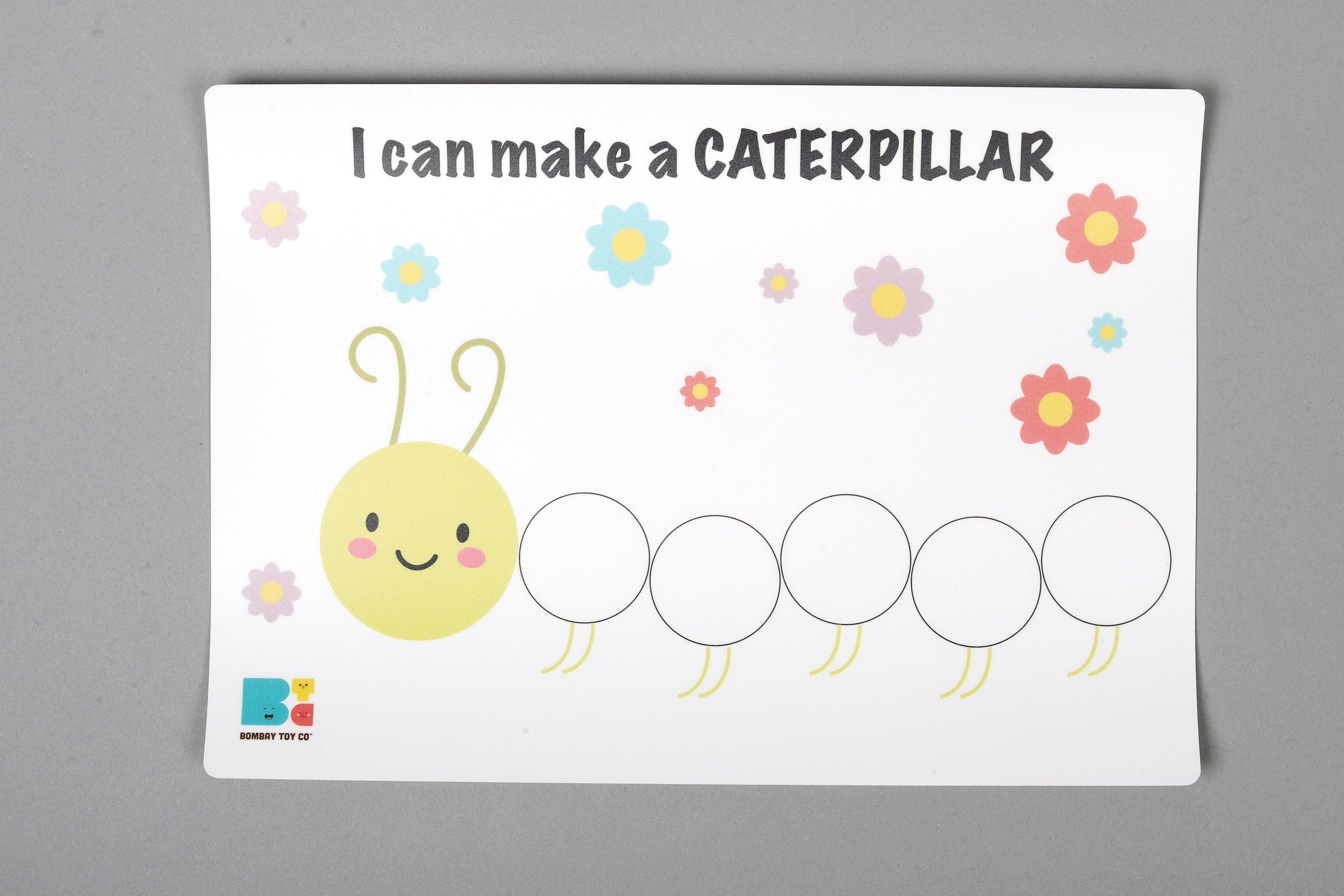 Play Dough Mat | I can make a Caterpillar | Reusable - Bombay Toy Company