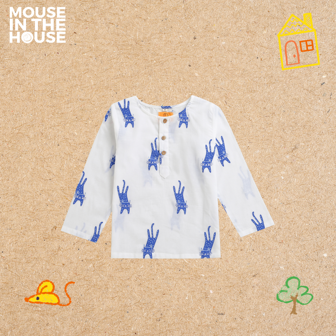 A MAGNIFICIENT CAT- UNISEX NIGHTWEAR (Blue)