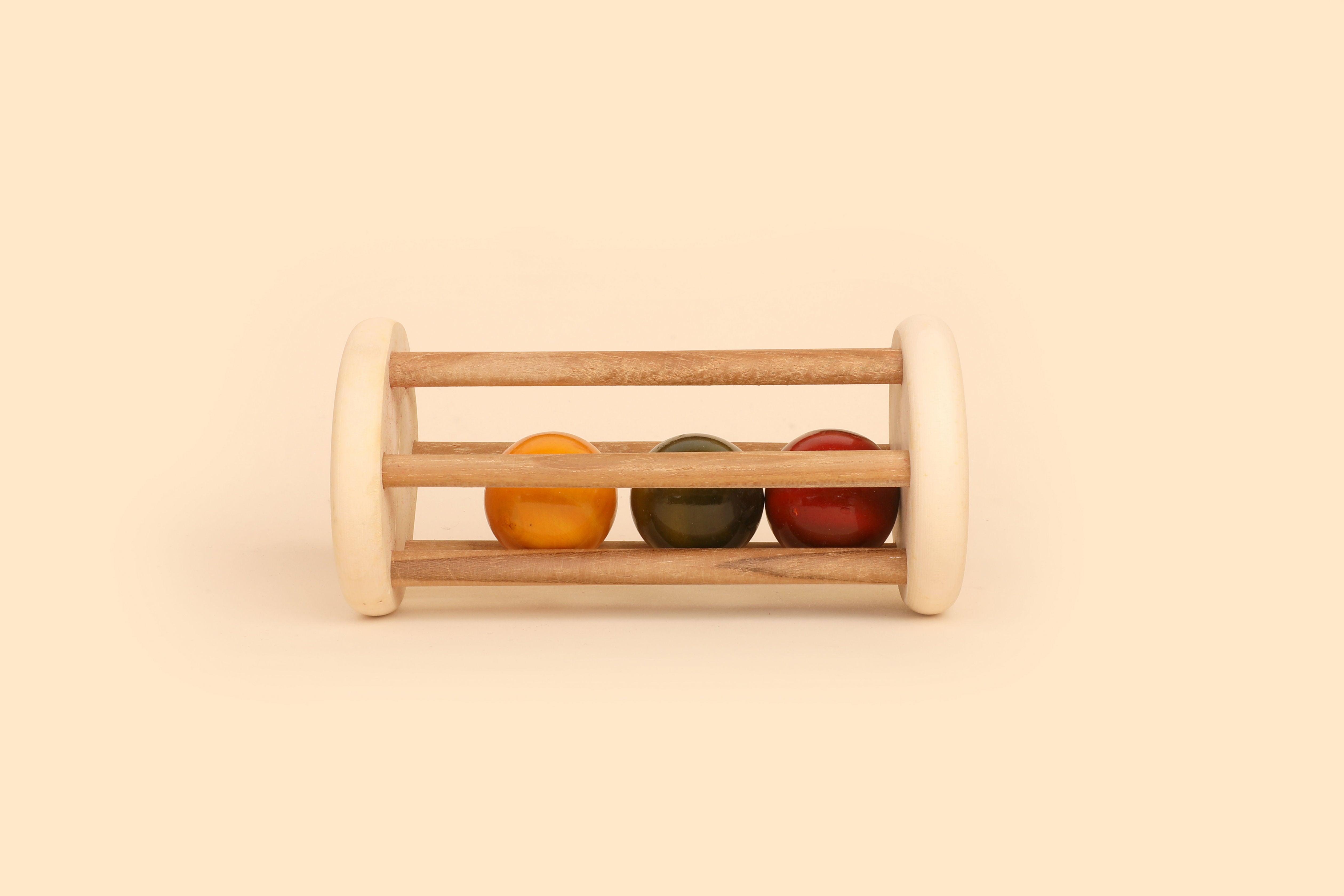 Wooden Rolling Rattle for Babies | Rattle - Bombay Toy Company