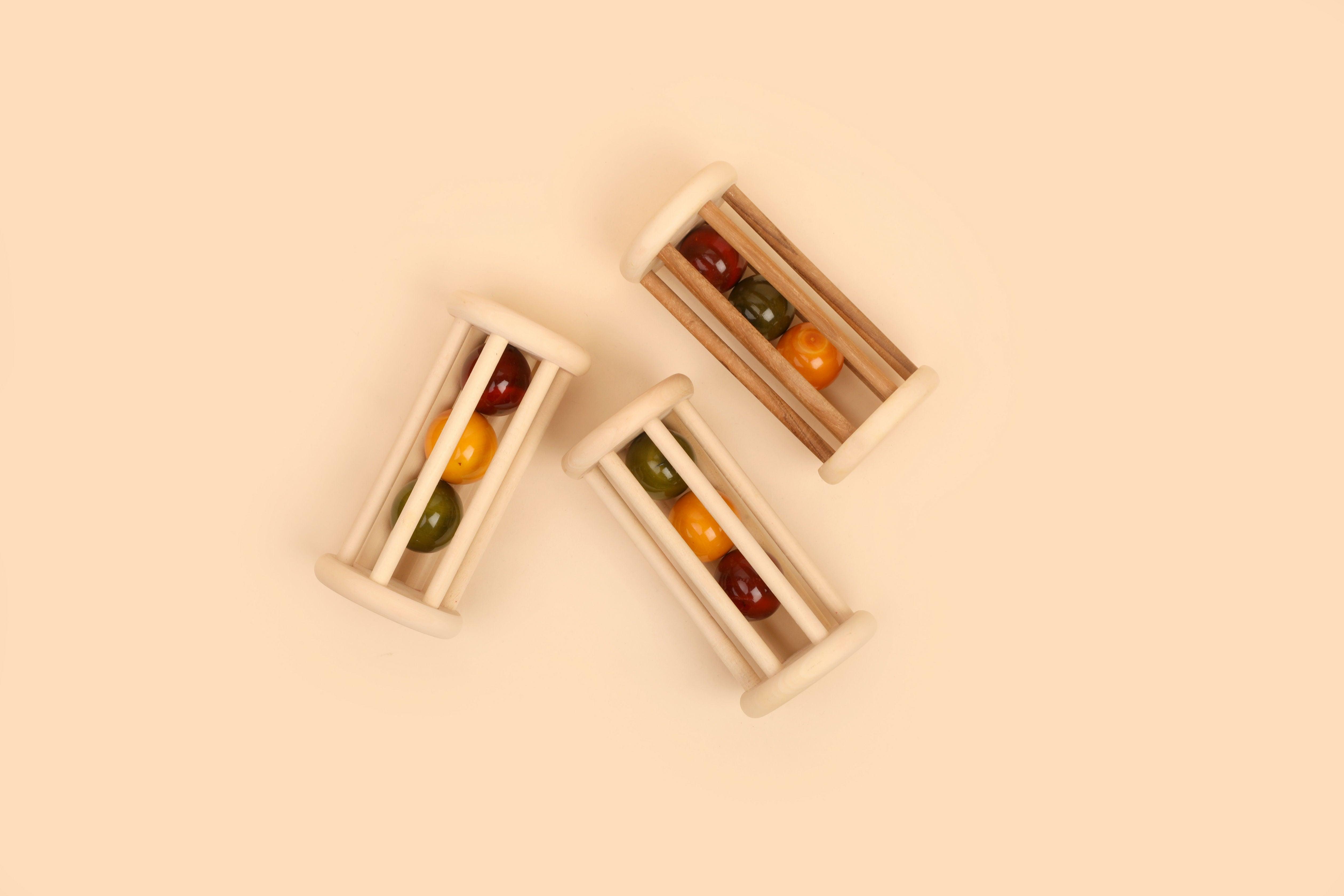 Wooden Rolling Rattle for Babies | Rattle - Bombay Toy Company