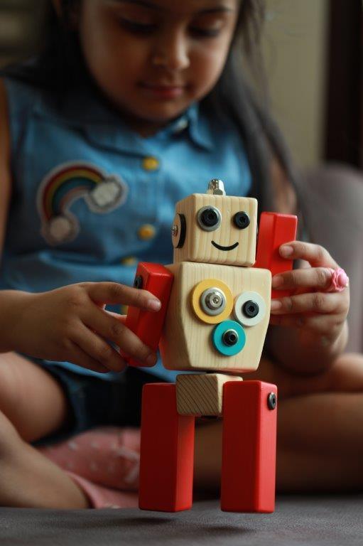 Wooden Robot STEM Toy | Ollie | For kids 3 and above - Bombay Toy Company