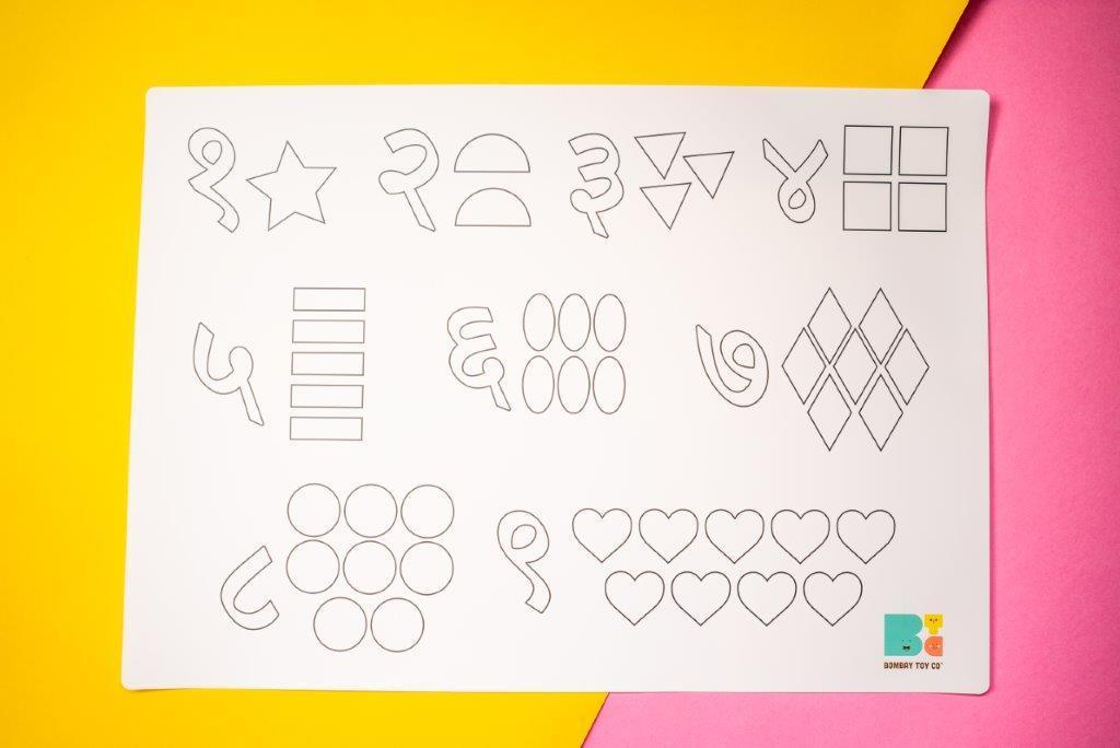 Colouring Mat | Reusable & Washable | Hindi Numbers - Bombay Toy Company