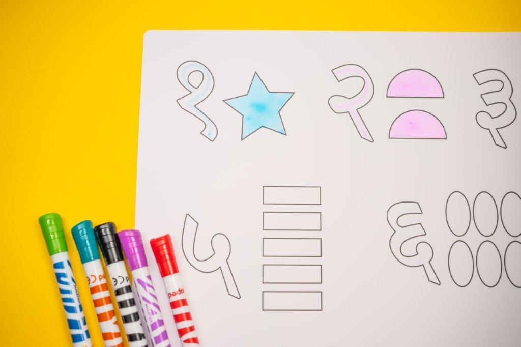 Colouring Mat | Reusable & Washable | Hindi Numbers - Bombay Toy Company
