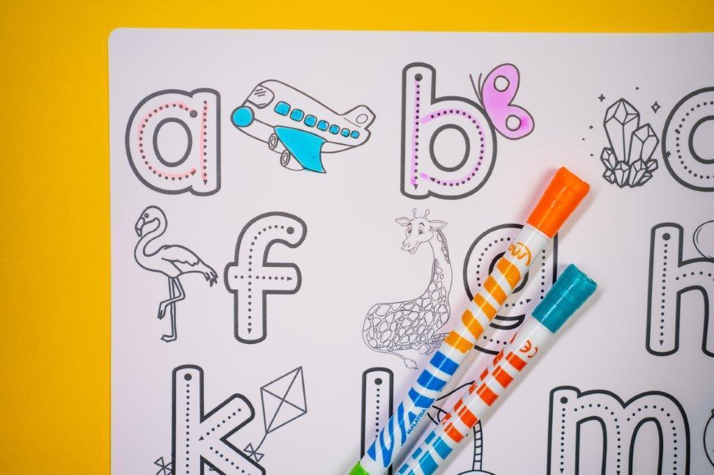 Colouring Mat | Reusable & Washable | Small English Alphabets - Bombay Toy Company