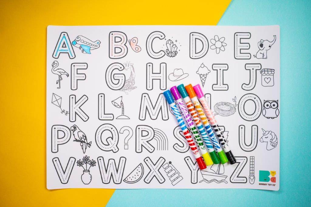 Colouring Mat | Reusable and Washable | Capital English Alphabet - Bombay Toy Company