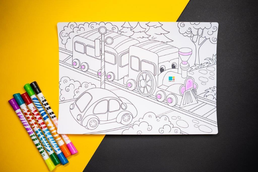 Colouring Mat | Reusable & Washable | Travel Size - City - Bombay Toy Company