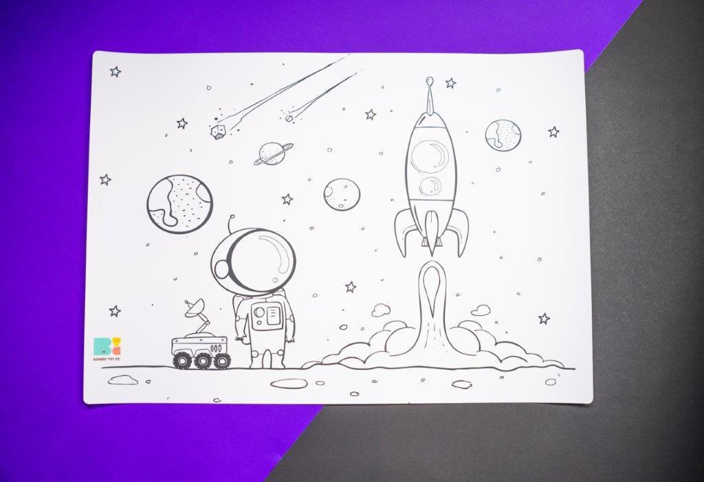 Colouring Mat | Reusable & Washable | Space Magic - Bombay Toy Company