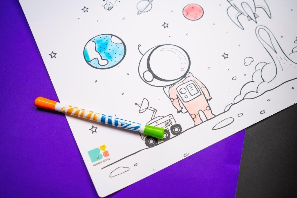 Colouring Mat | Reusable & Washable | Space Magic - Bombay Toy Company