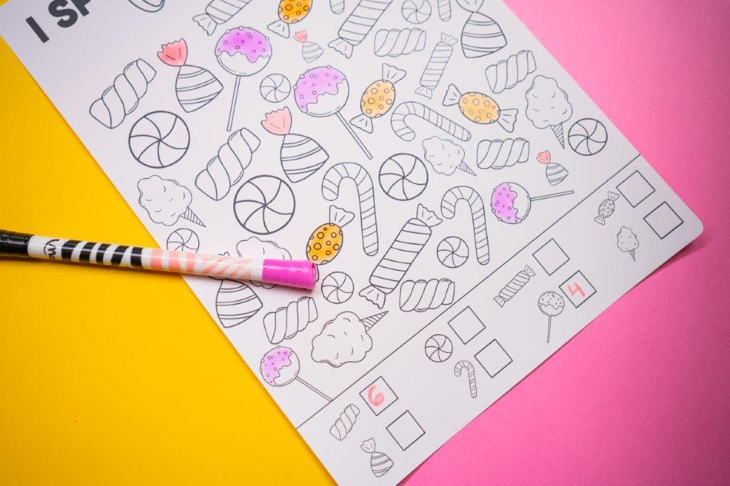 Colouring Mat | Reusable & Washable | Travel Size - Candy Activity Mat - Bombay Toy Company