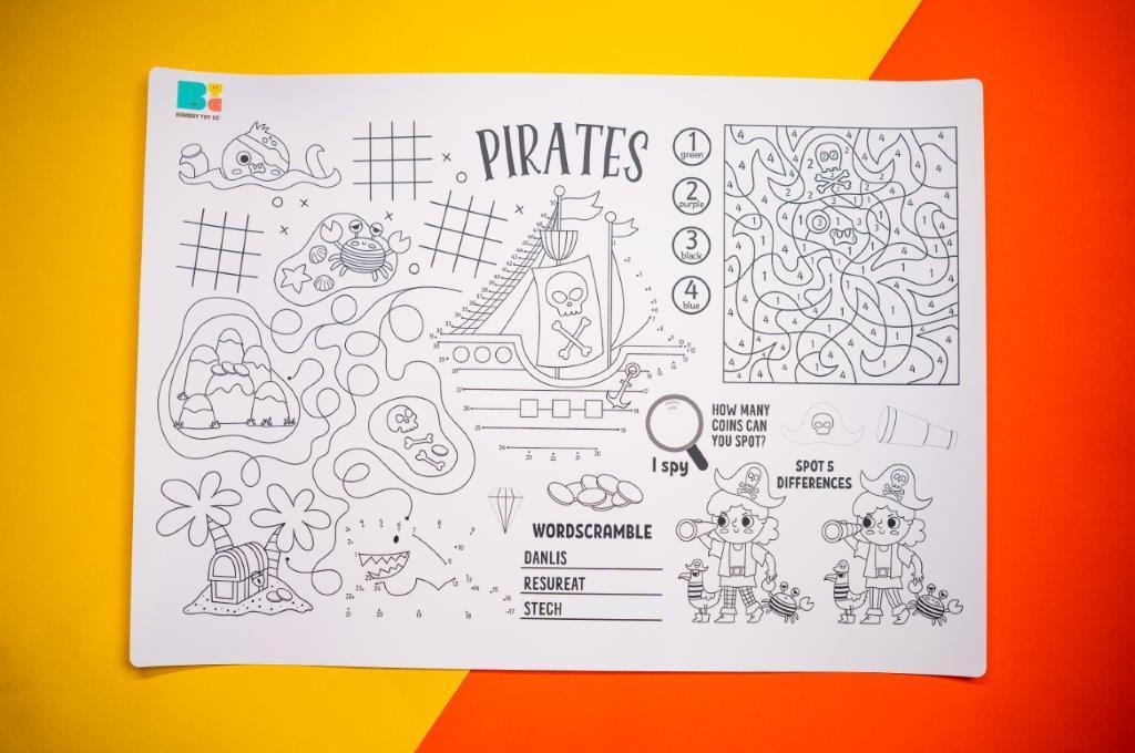Reusable & Washable Colouring Mat | I Spy - Pirates Activity Mat - Bombay Toy Company