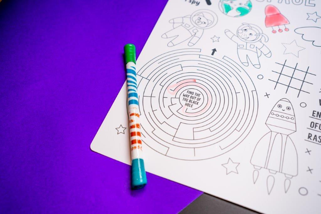 Colouring Mat | Reusable & Washable | I Spy - Space Activity Mat - Bombay Toy Company