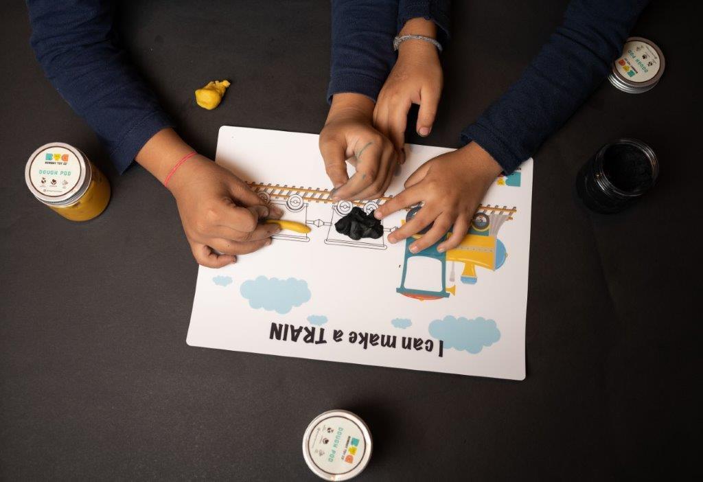 Play Dough Mat | I can make a Train | Reusable - Bombay Toy Company