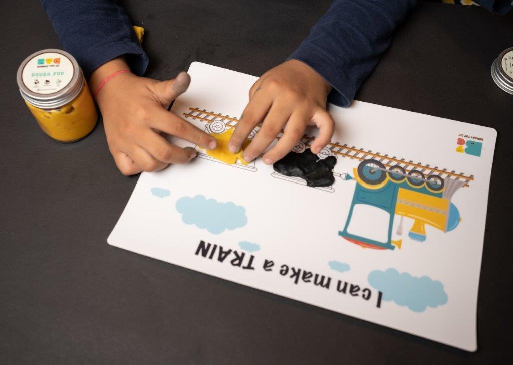 Play Dough Mat | I can make a Train | Reusable - Bombay Toy Company