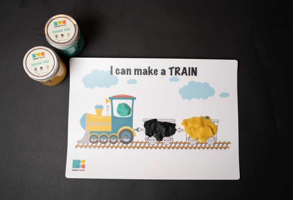 Play Dough Mat | I can make a Train | Reusable - Bombay Toy Company