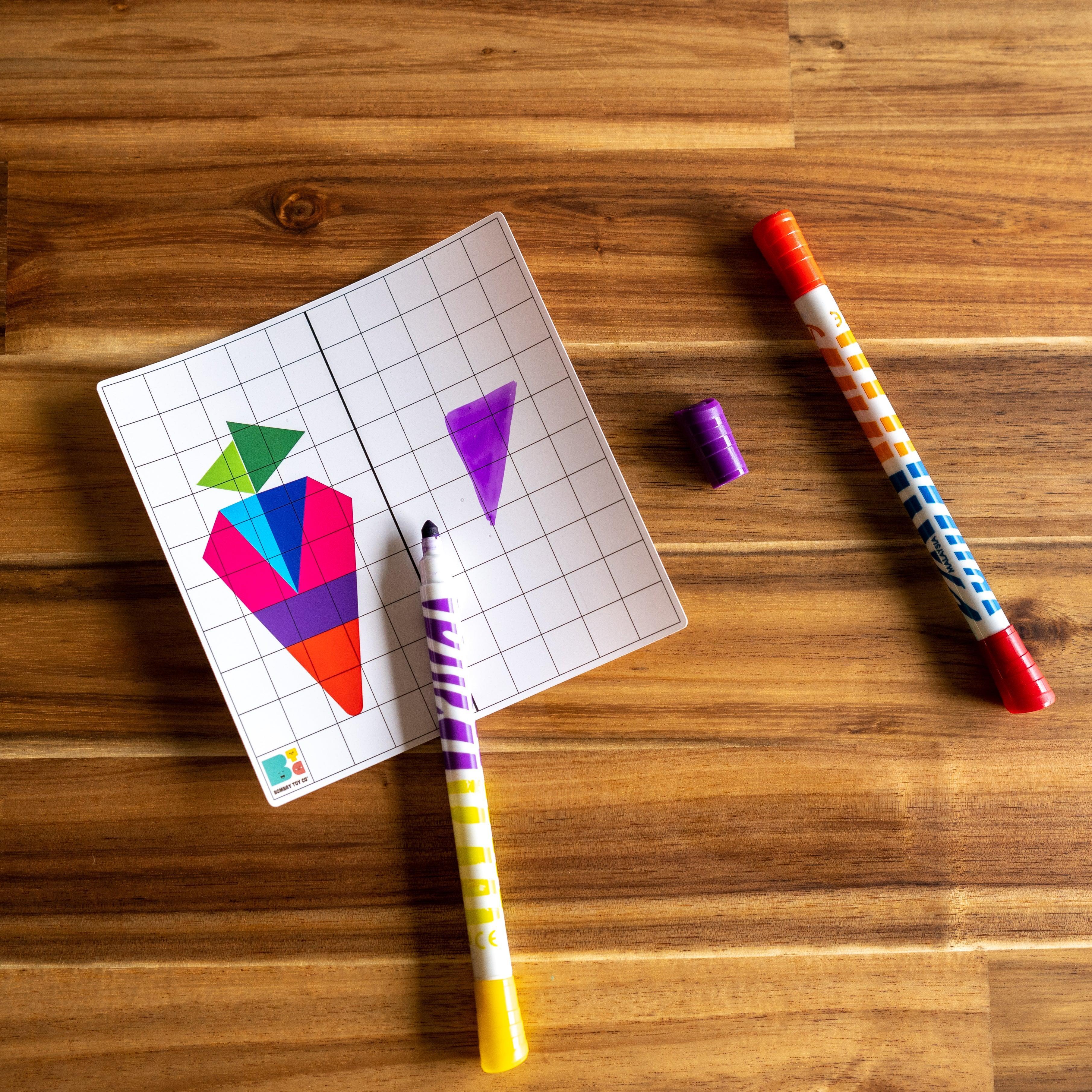 Tangram Board Game | Washable and Reusable Mat - Bombay Toy Company