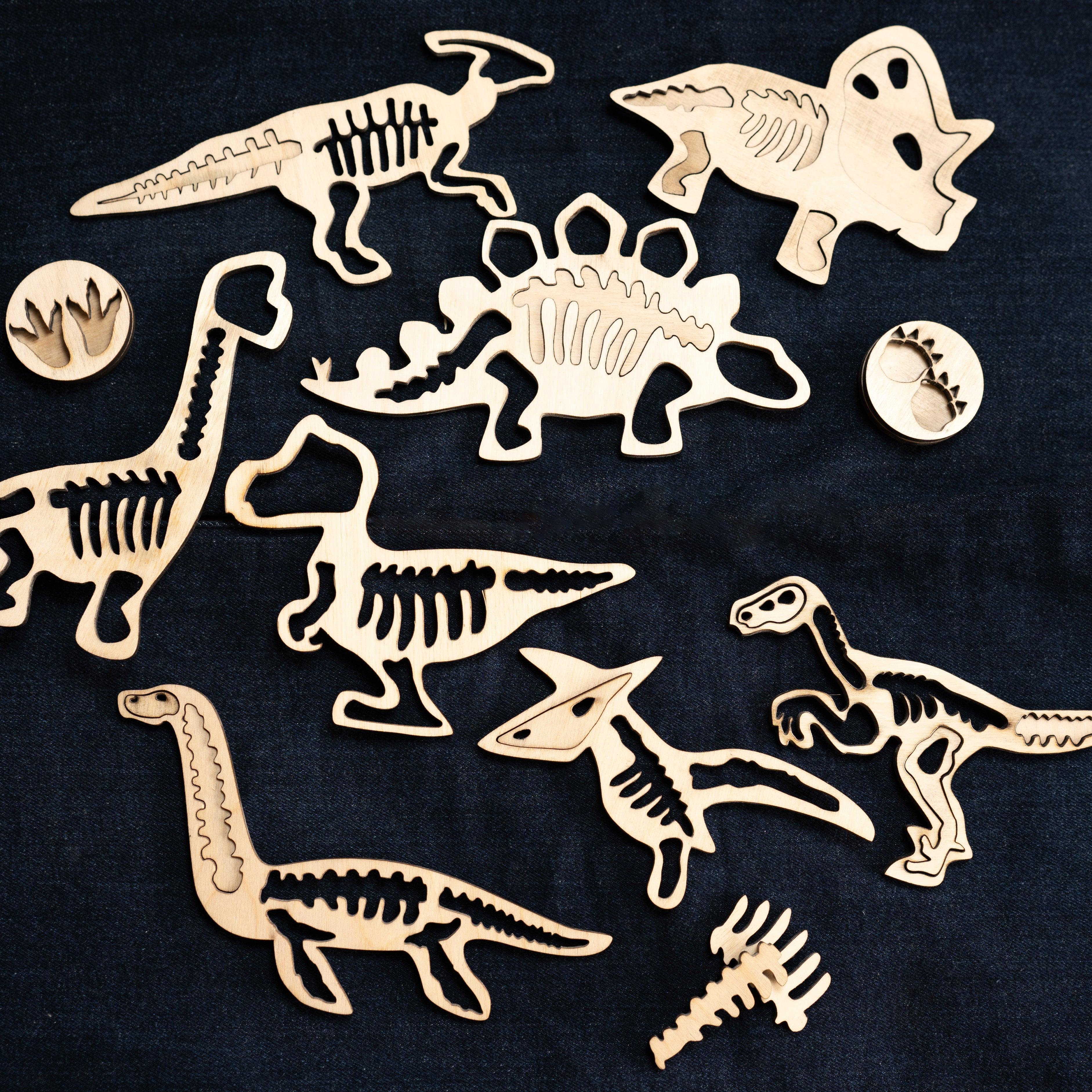 Montessori Puzzle Toy | Dinosaur Fossil Puzzle Toy | Set of 4 - Bombay Toy Company