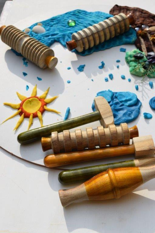 Wooden Play Dough Tools | Sensory Toys for Kids - Bombay Toy Company