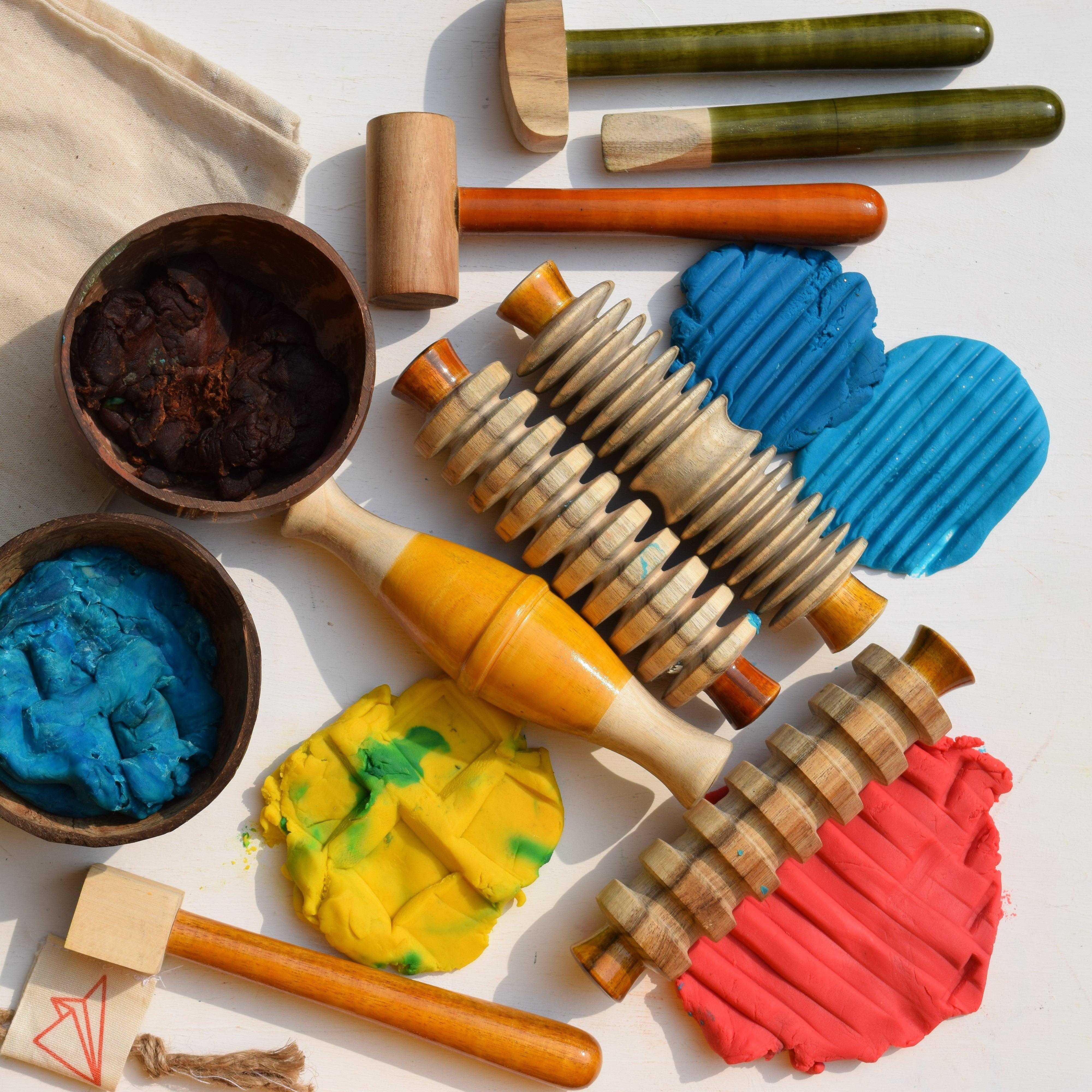 Wooden Play Dough Tools | Sensory Toys for Kids - Bombay Toy Company