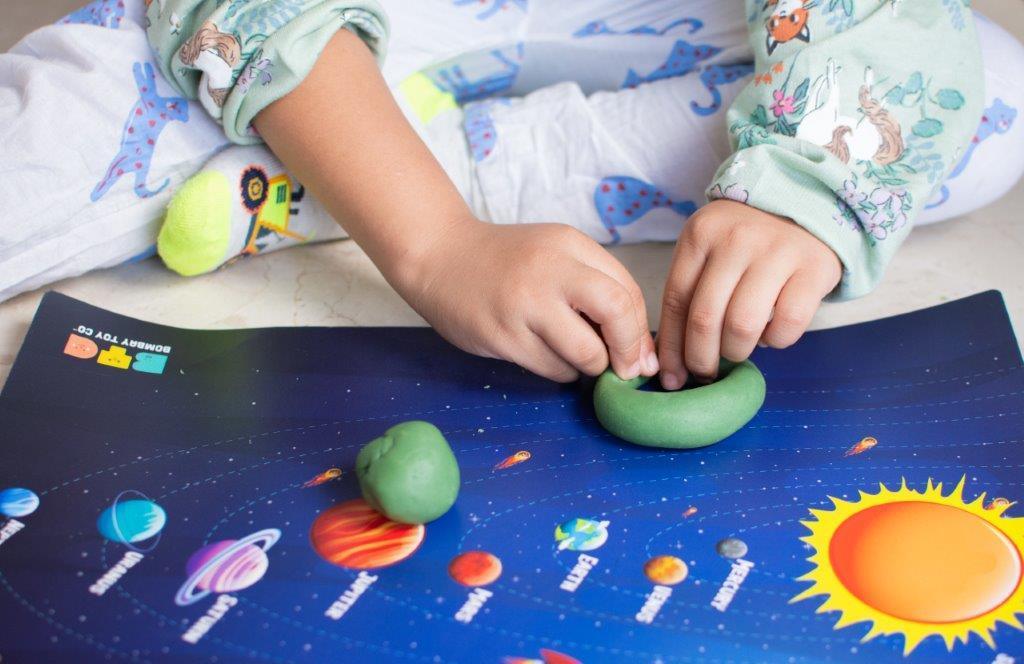 Play Dough Mat | Space Theme | Reusable - Bombay Toy Company