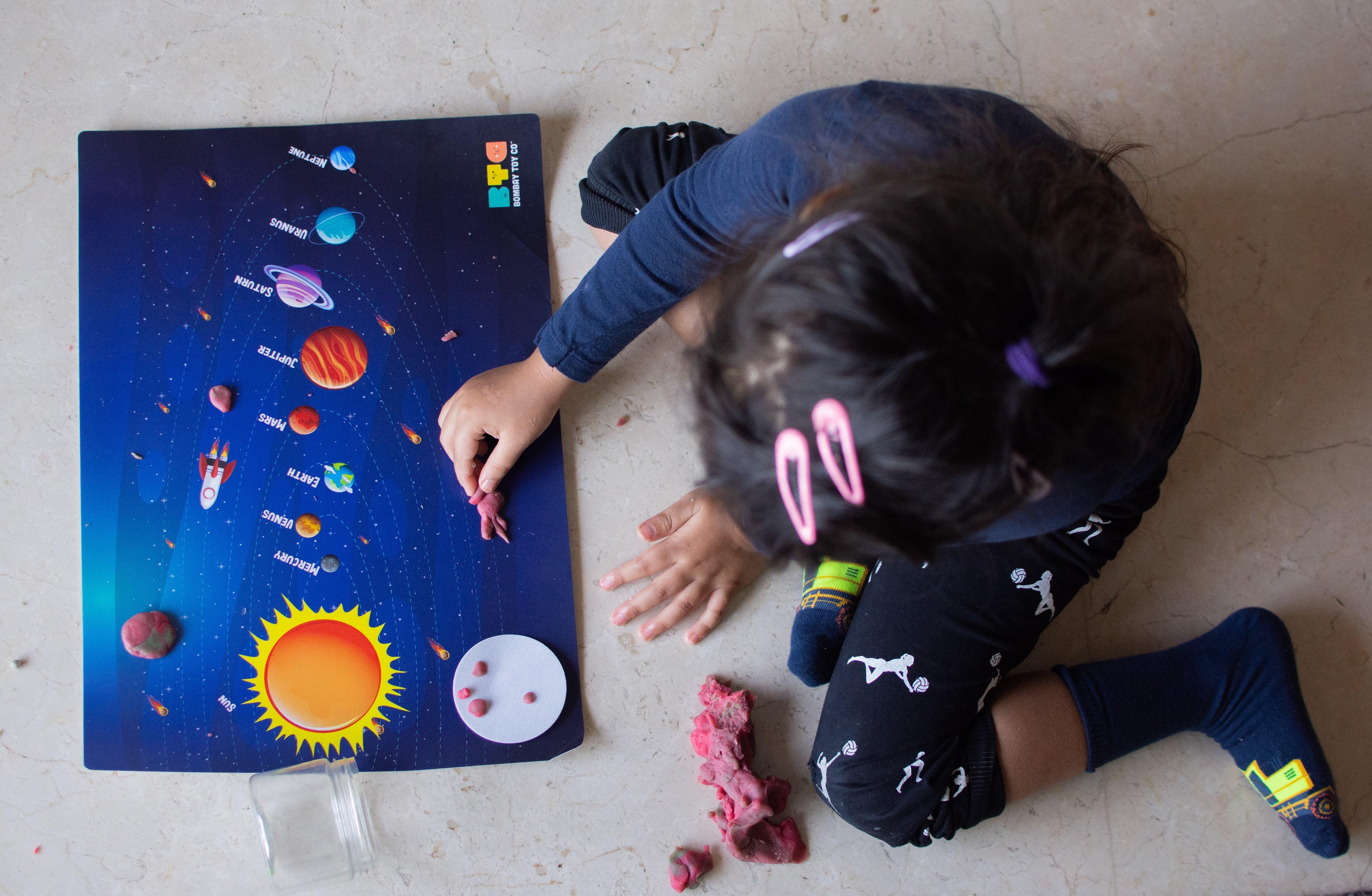 Play Dough Mat | Space Theme | Reusable - Bombay Toy Company