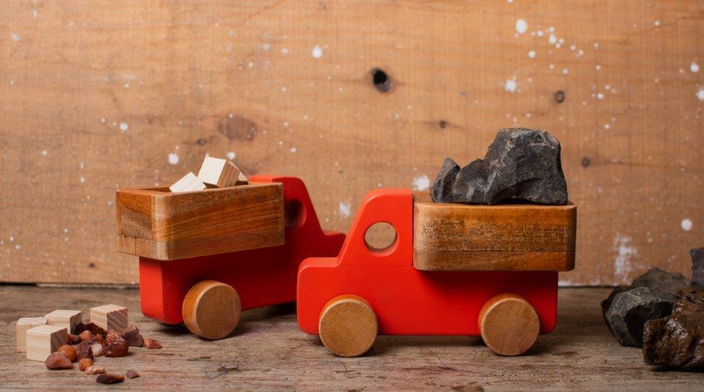 Wooden Dump Truck Vehicle Toy - Bombay Toy Company
