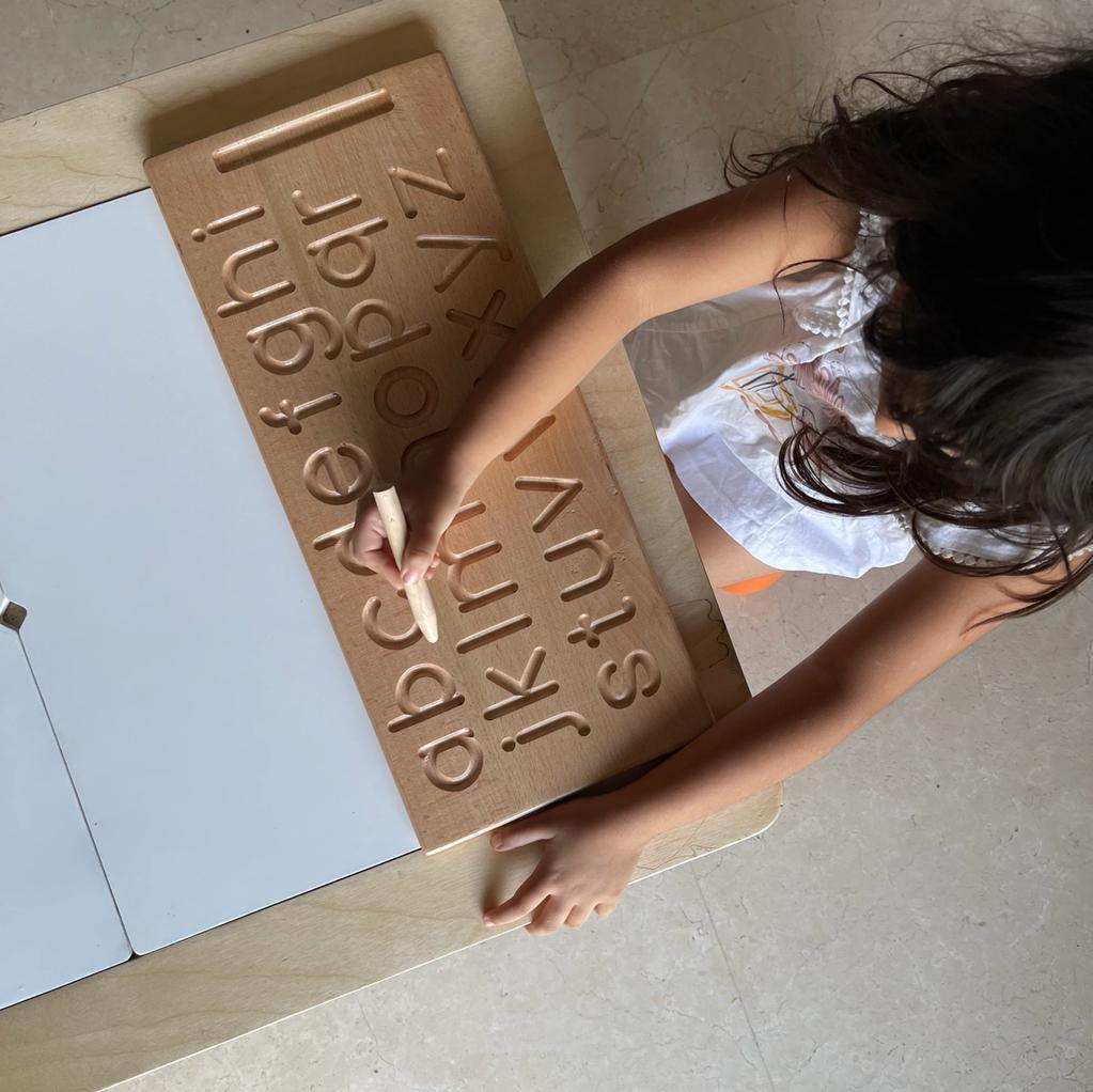 Montessori Educational Toy | Wooden Alphabet Tracing Board - Bombay Toy Company