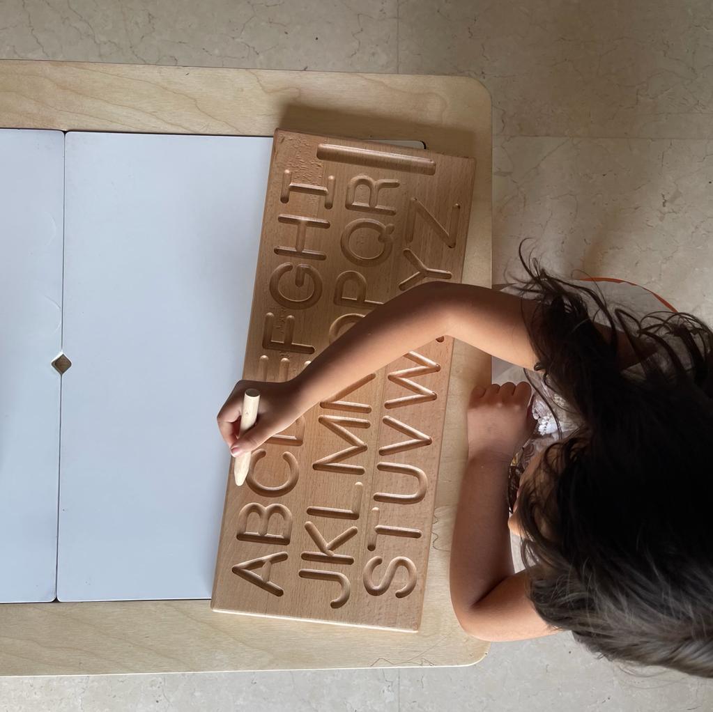 Montessori Educational Toy | Wooden Alphabet Tracing Board - Bombay Toy Company