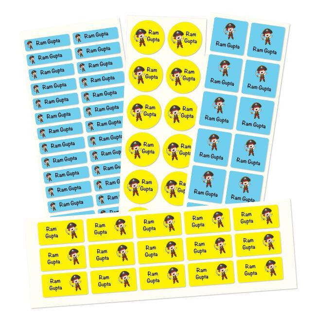 Personalised Name Labels | Name labels for School | One Eyed Pirate - Bombay Toy Company