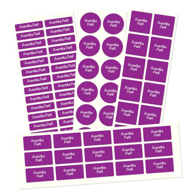 Personalised Name Labels | Name labels for School | Solid Purple - Bombay Toy Company