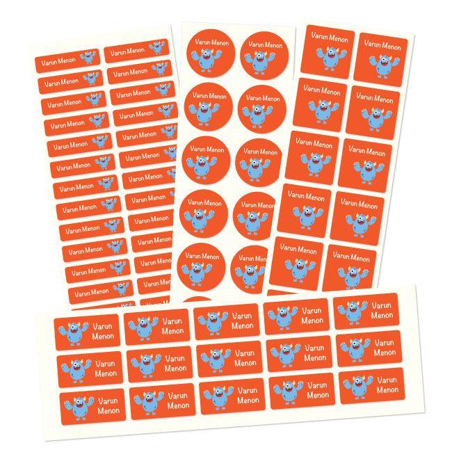 Personalised Name Labels | Name labels for School | Fluffy Monster - Bombay Toy Company