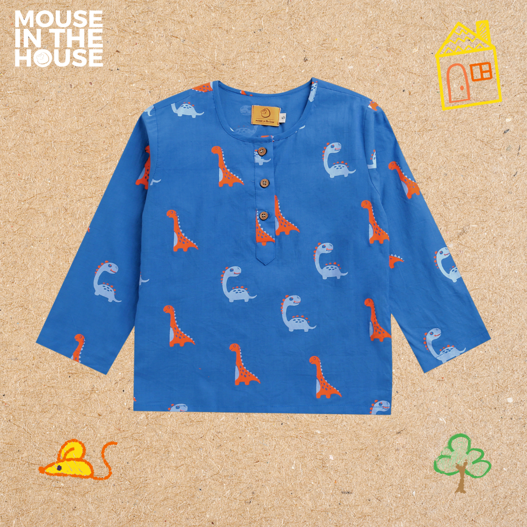 Dino Friends (Blue)- Unisex Nightdress