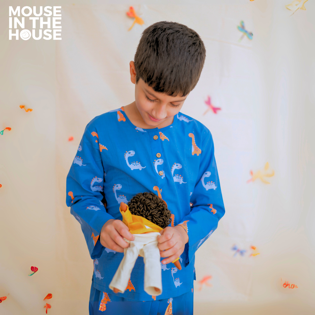 Dino Friends (Blue)- Unisex Nightdress