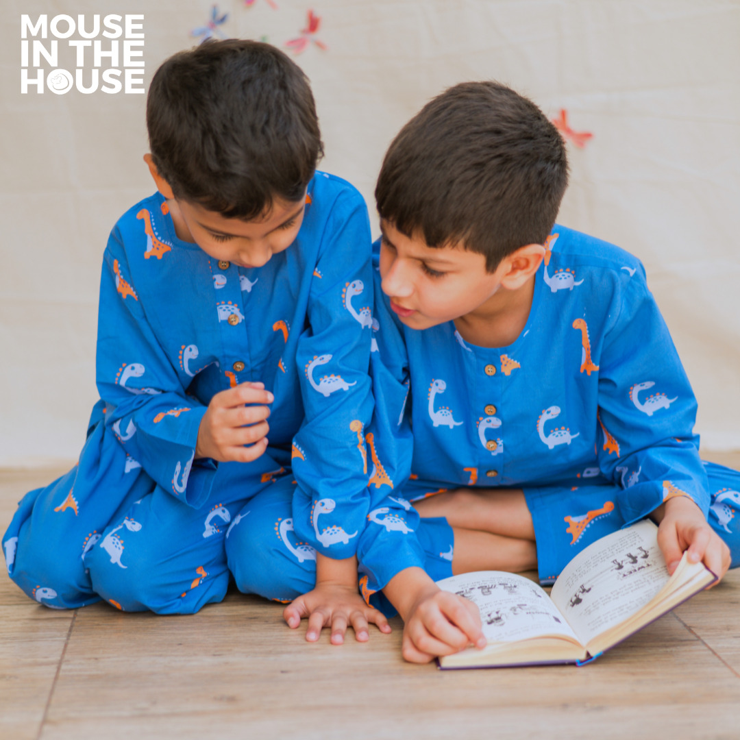 Dino Friends (Blue)- Unisex Nightdress