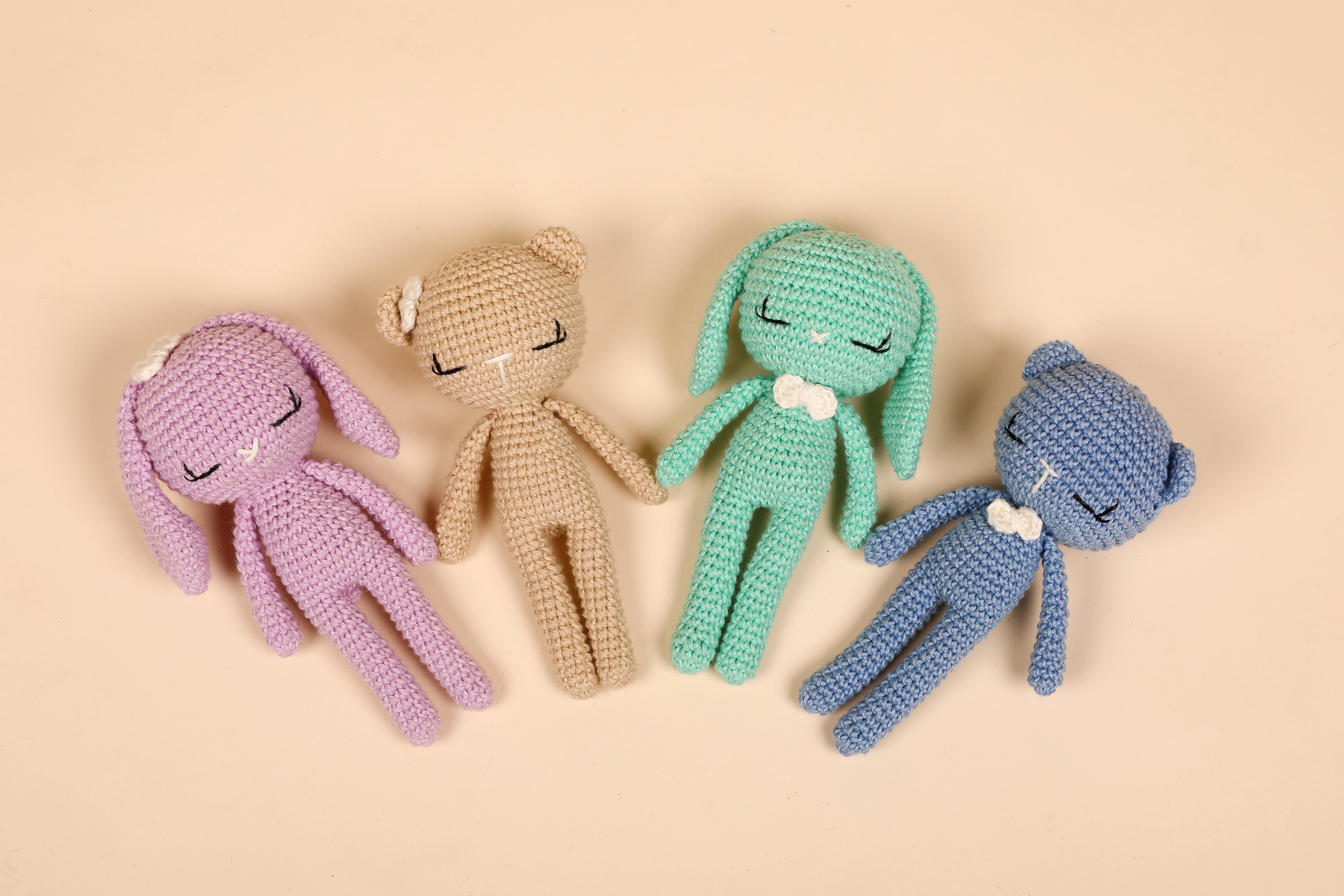 Crochet Baby Dolls | Bears & Bunnys - Bombay Toy Company