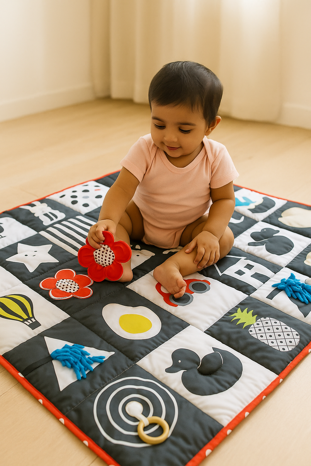 PRE ORDER | High Contrast Black & White Sensory Play Mat - 40x40 inches